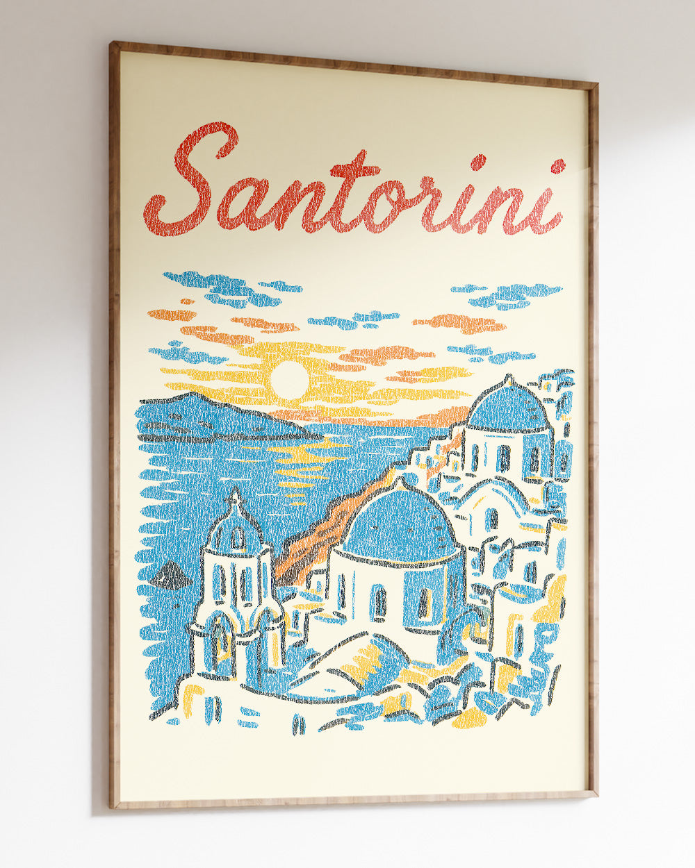 Santorini Sunset Art Print