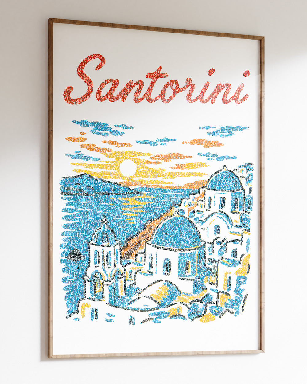 Santorini Sunset Art Print