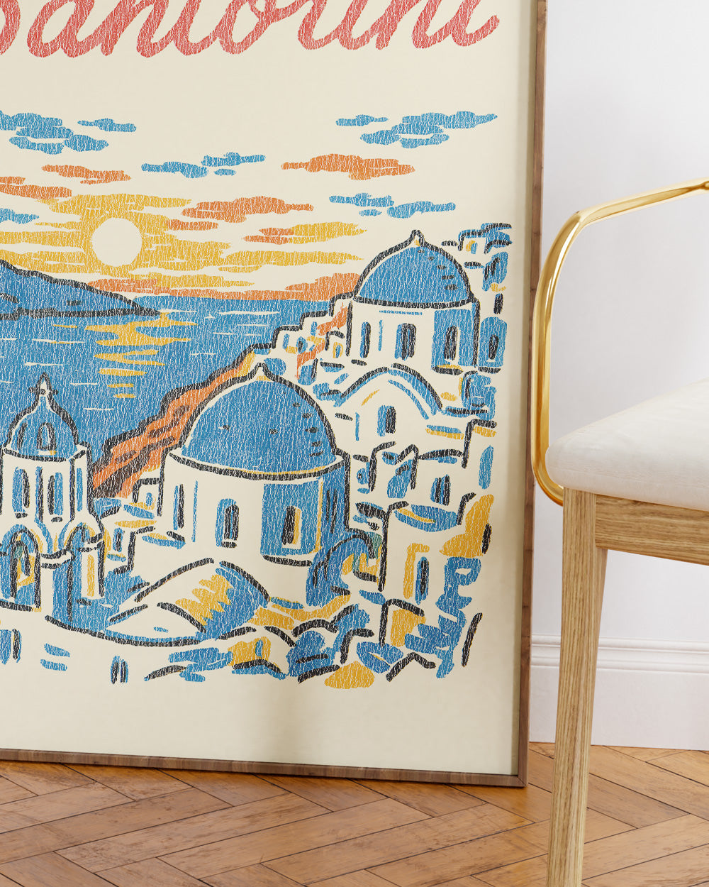 Santorini Sunset Art Print