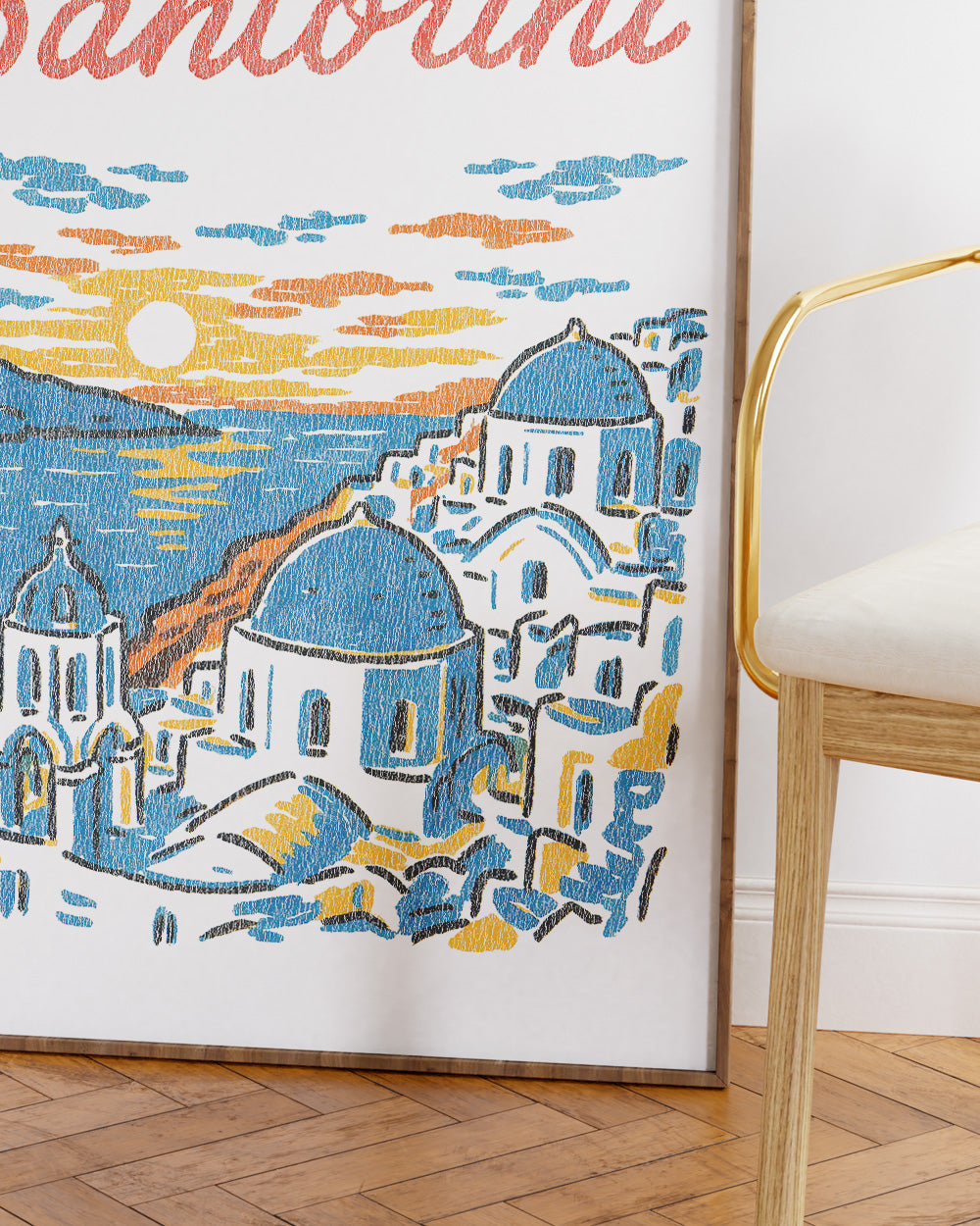 Santorini Sunset Art Print