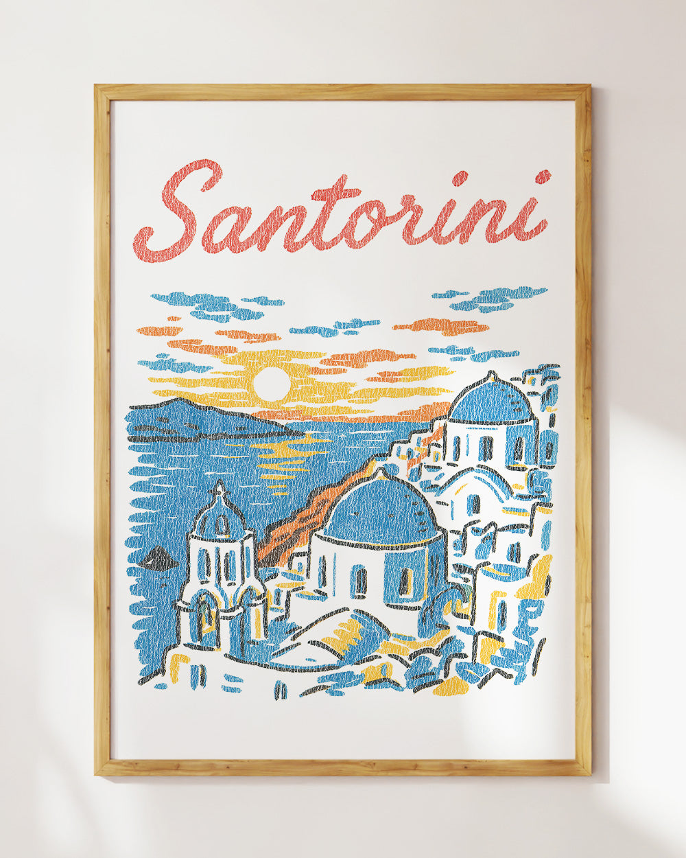 Santorini Sunset Art Print