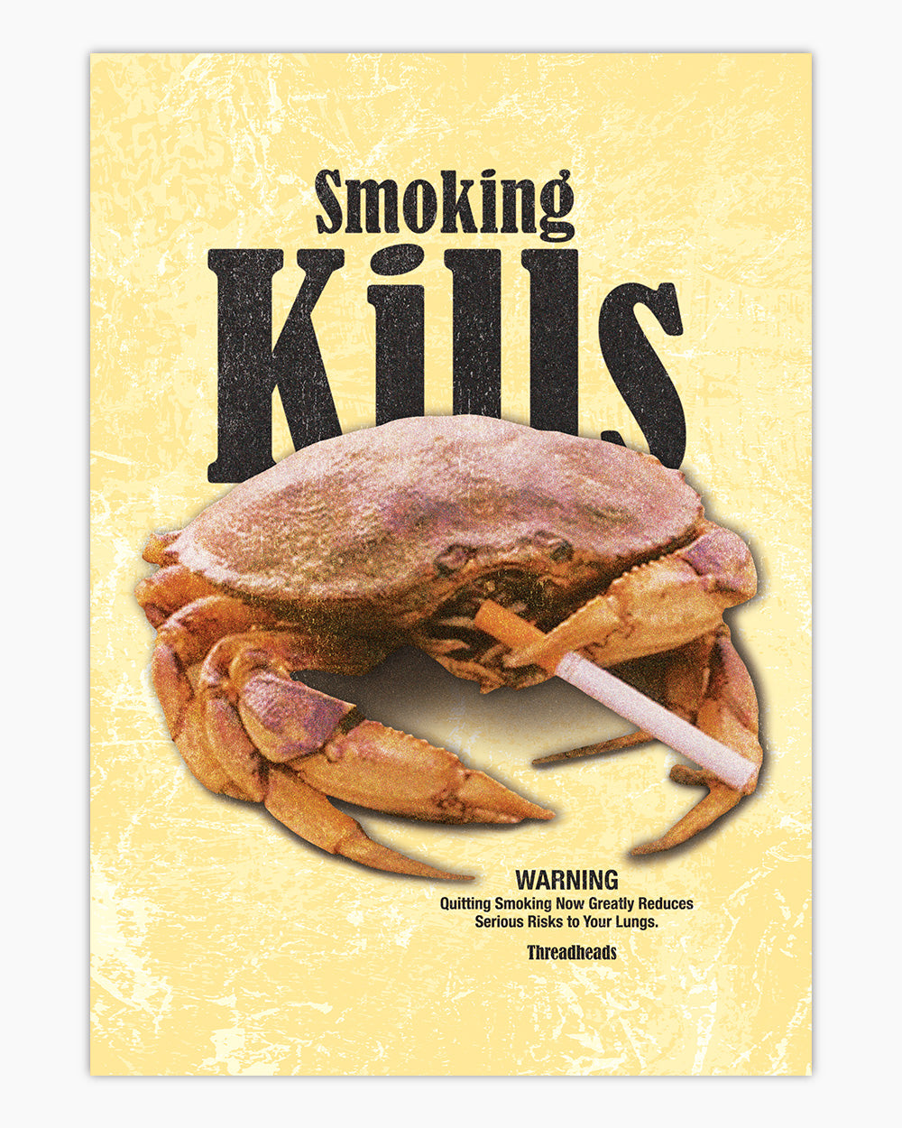 Smoking Kills Art Print #colour_Yellow