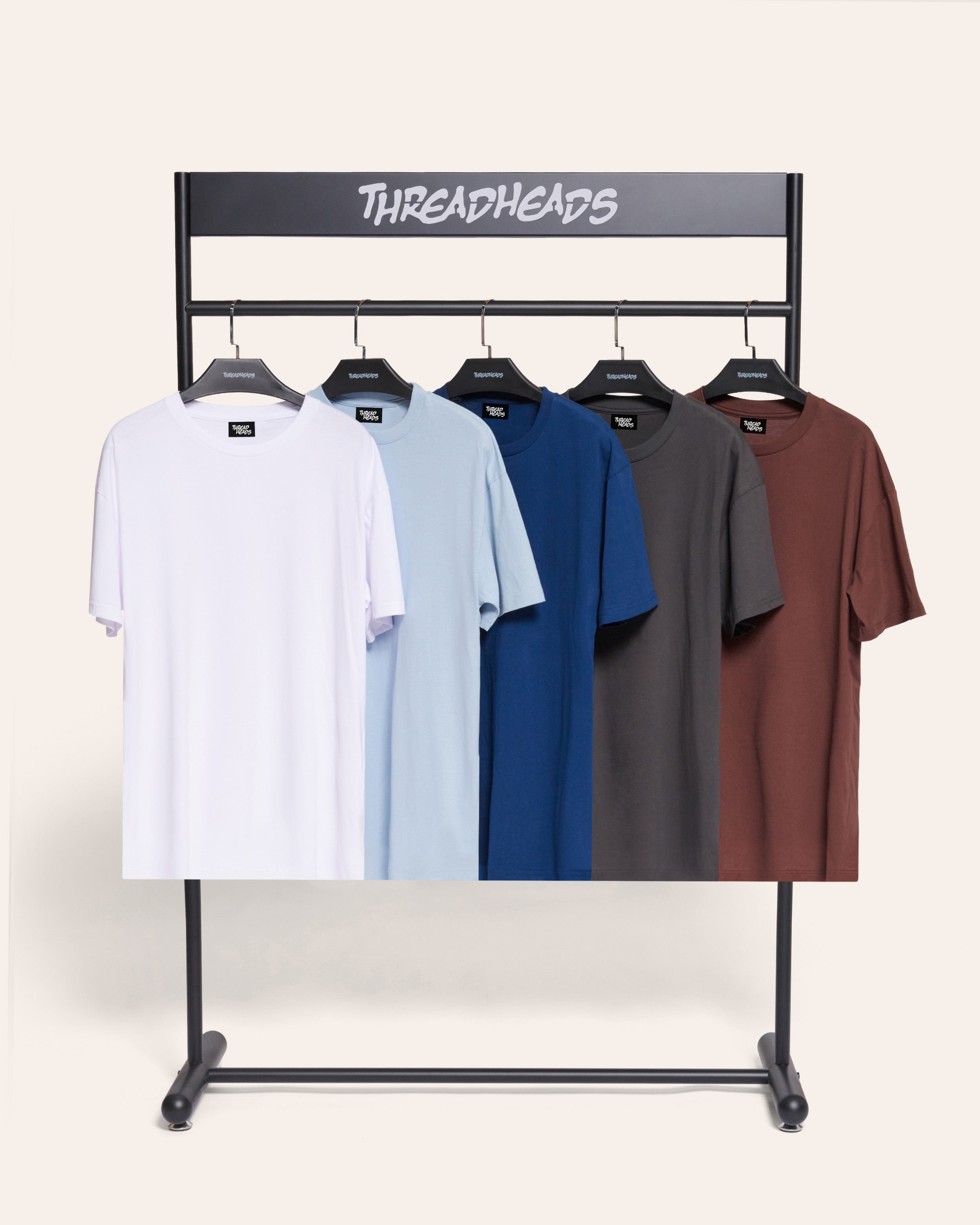 Classic Tee 5-Pack: Brown, Navy, Charcoal, Pale Blue, White