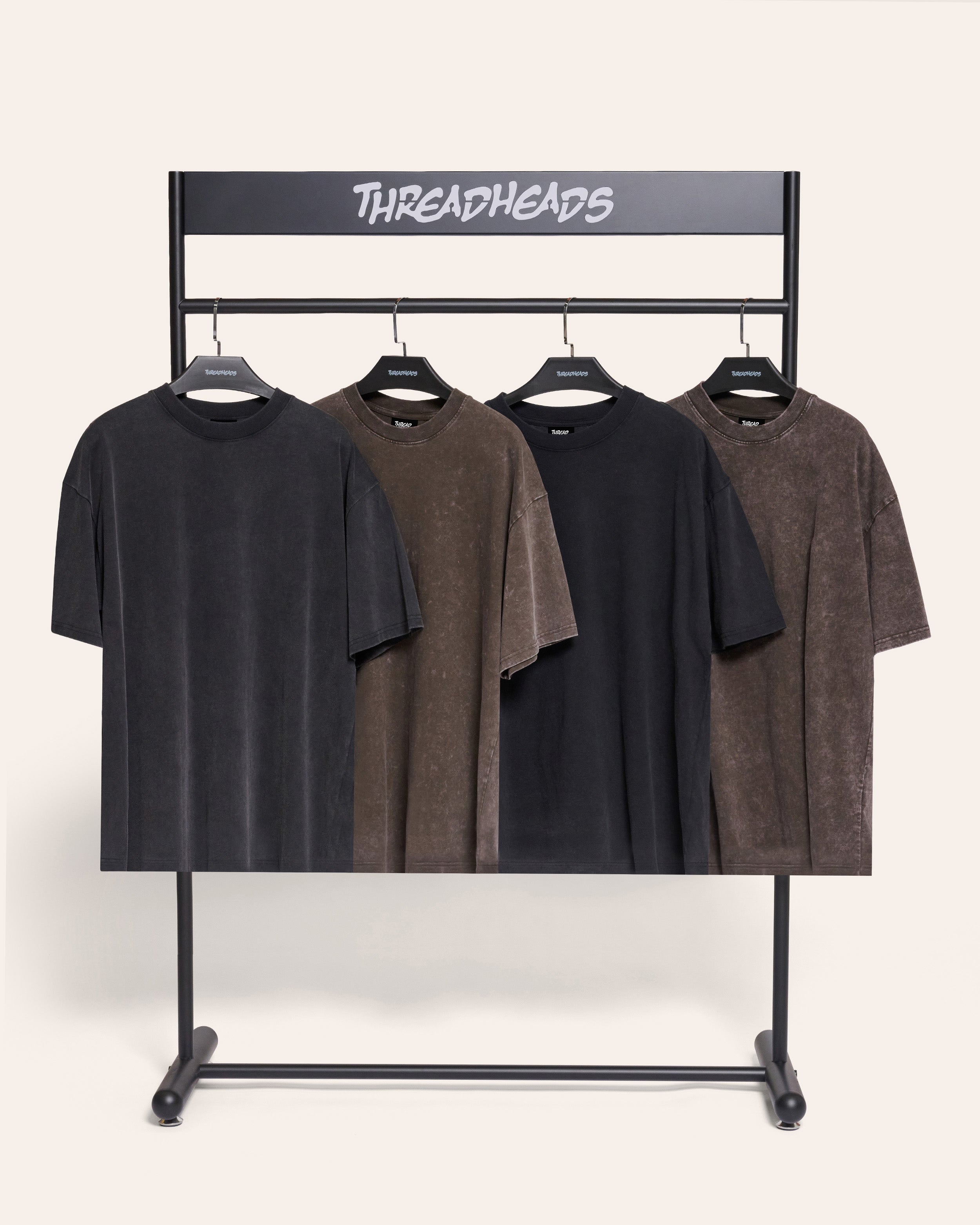 Wash Tee 4 Pack: Black Stone, Grey Stone