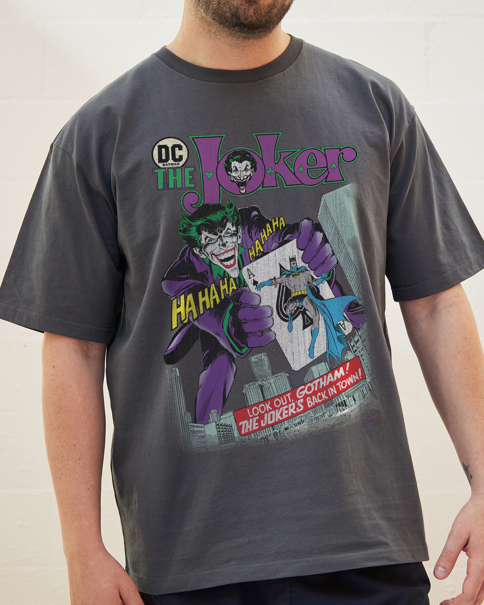 The Joker's Back In Town T-Shirt Australia Online Charcoal