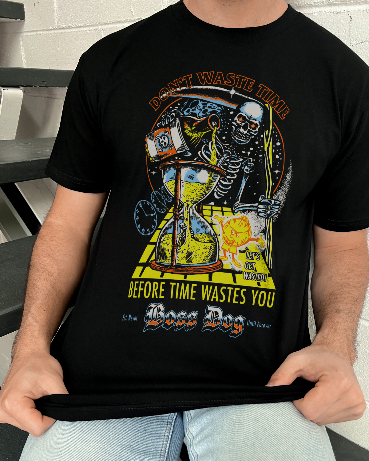 Wasted Time T-Shirt Australia Online #colour_black
