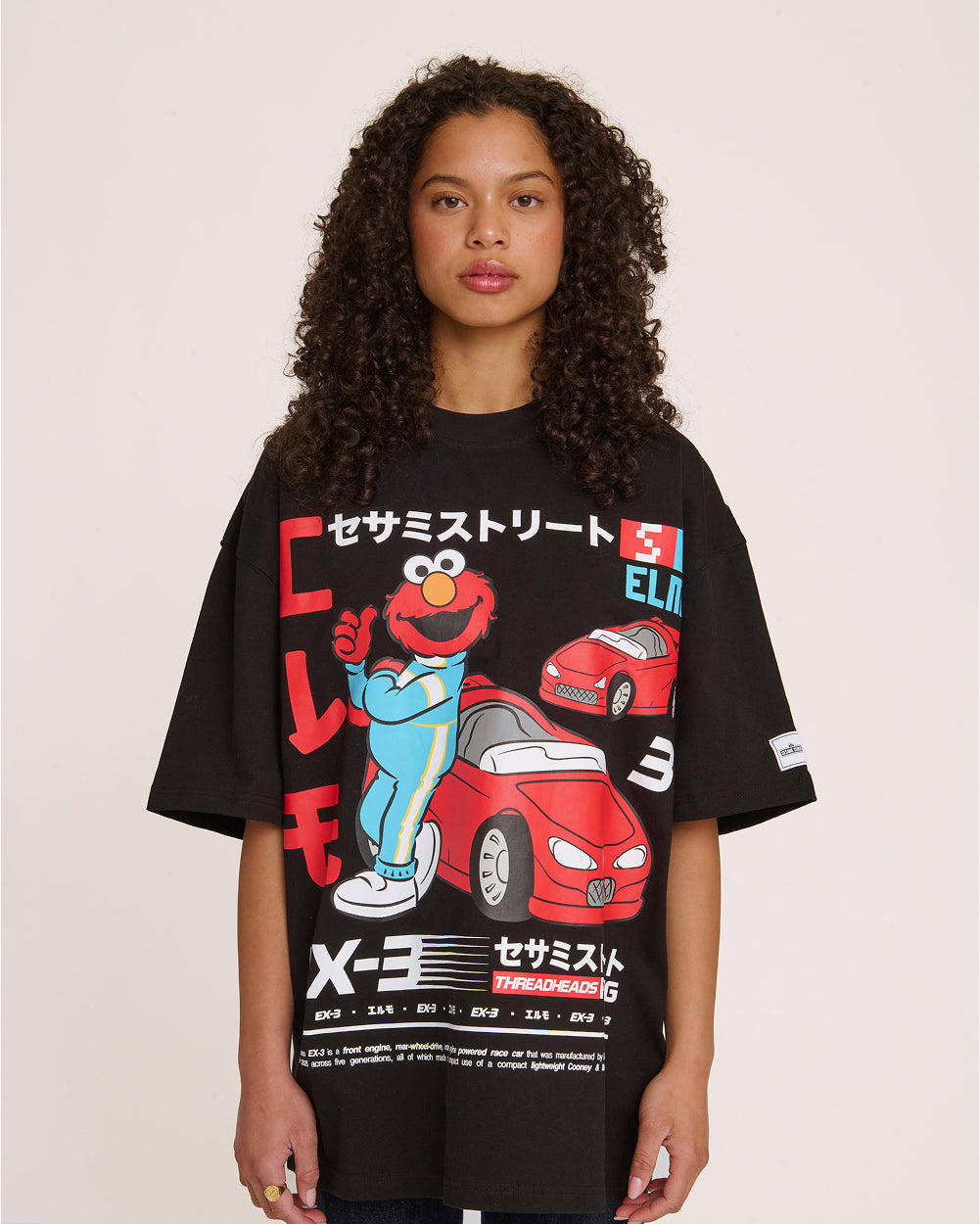 Elmo Tokyo Drift Black Oversized Tee