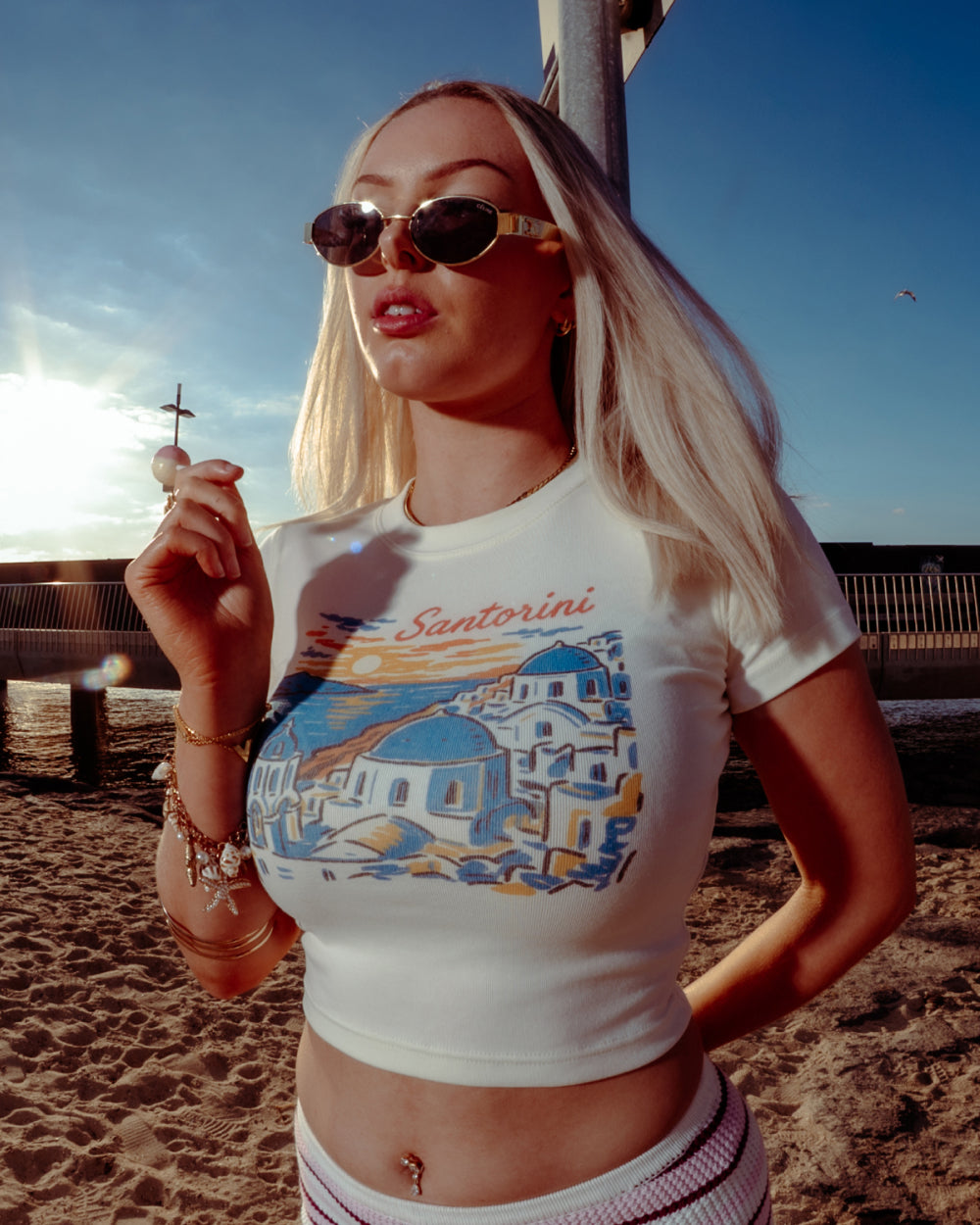 Santorini Sunset Baby Tee