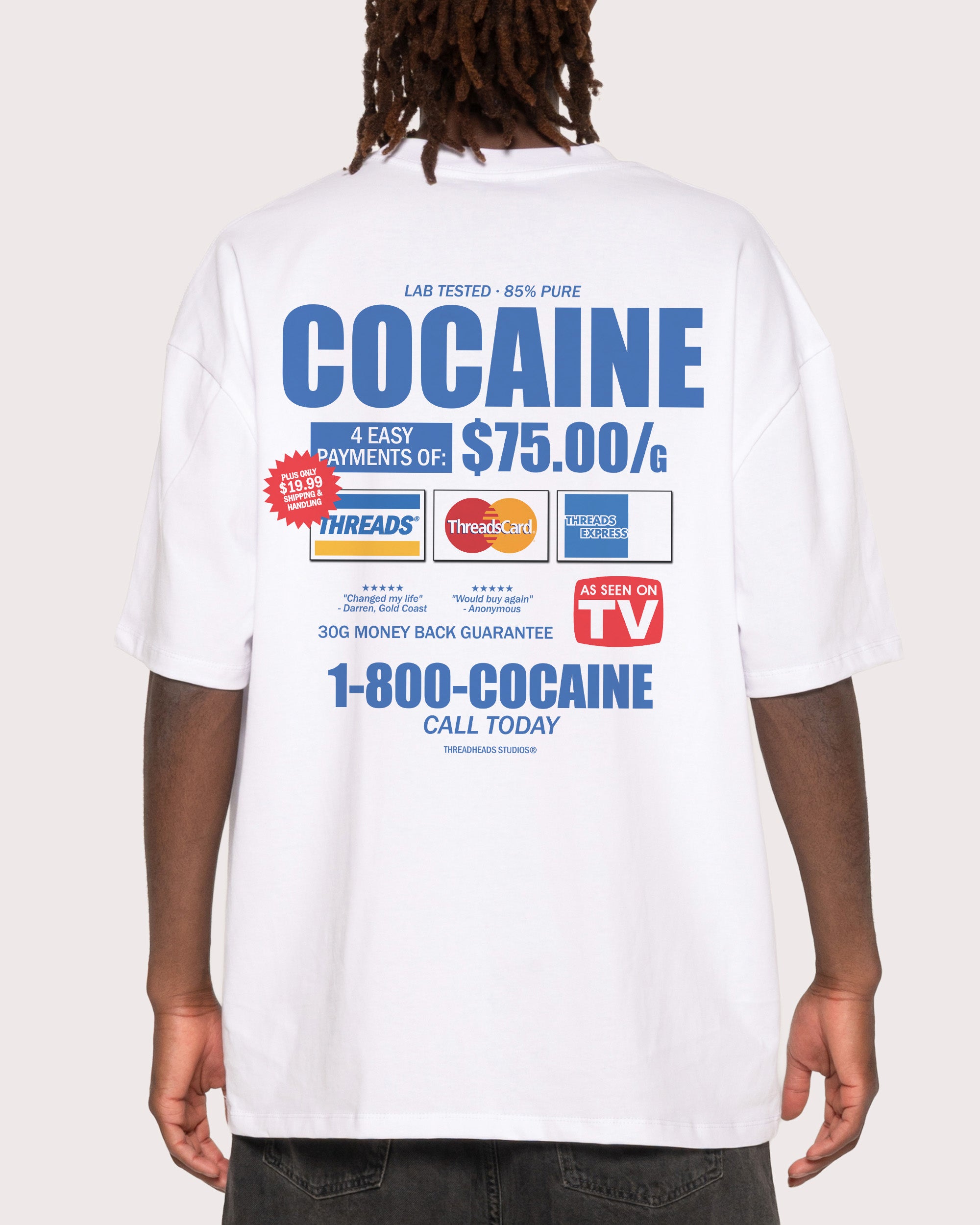 1-800-Cocaine White T-Shirt