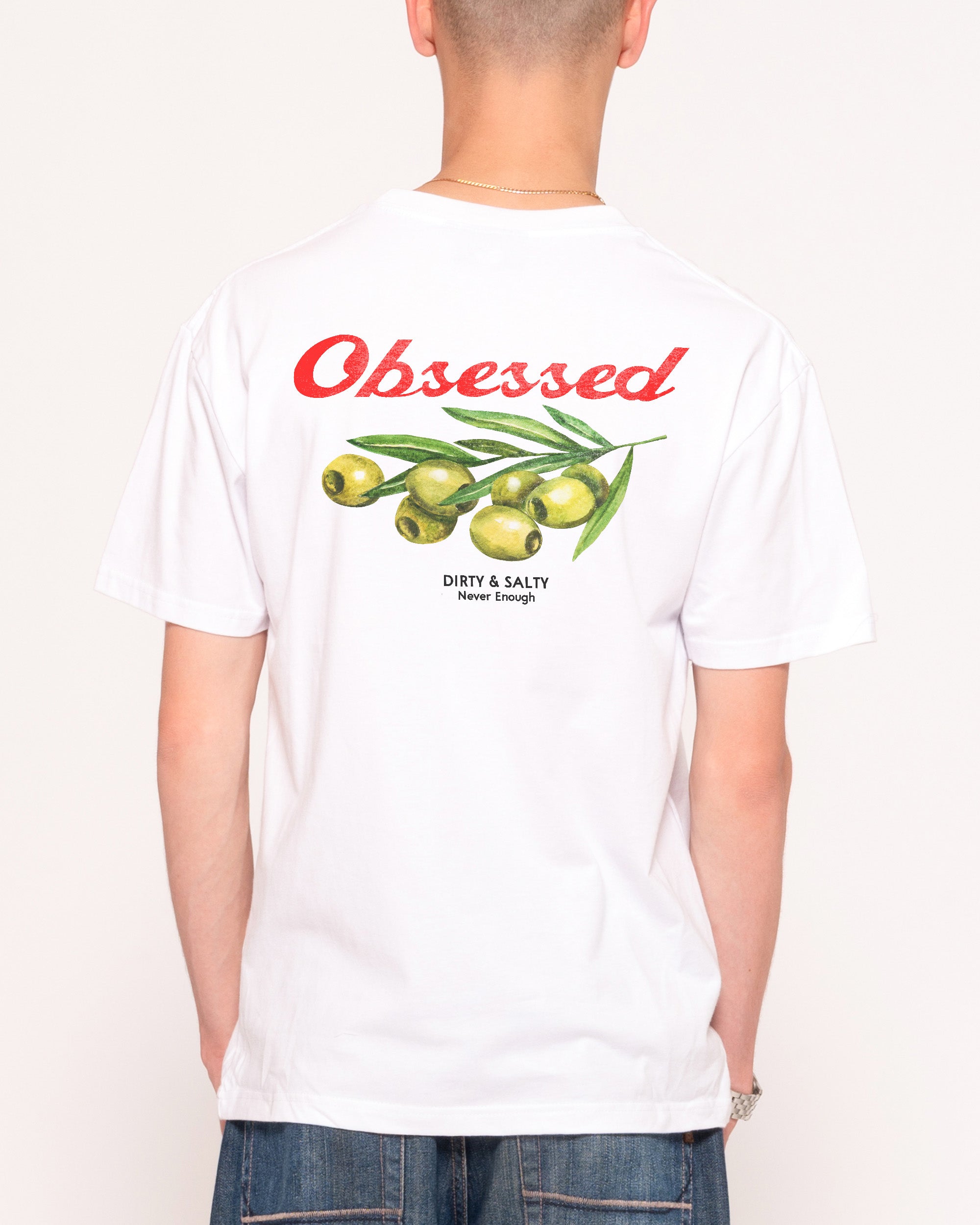 Obsessed Olives White Oversized Tee