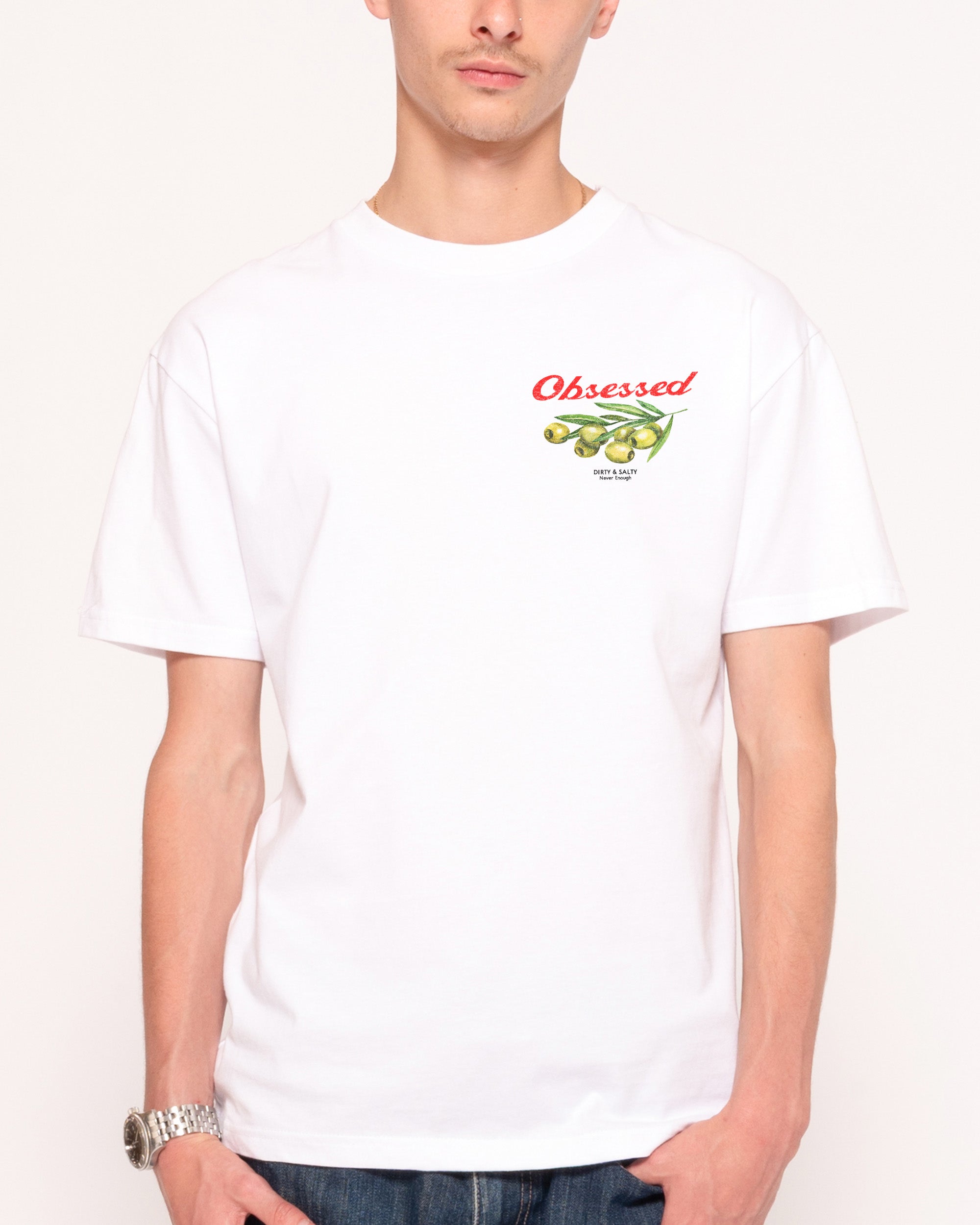 Obsessed Olives White Oversized Tee