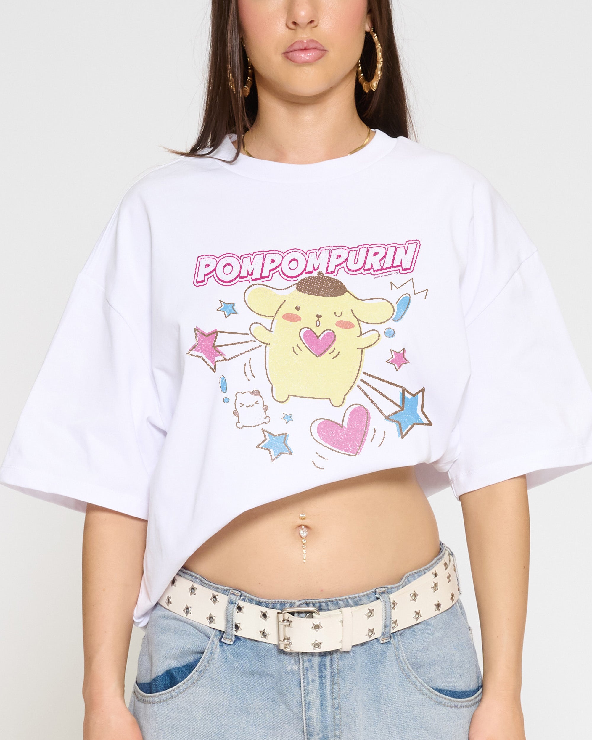 Pompompurin Hearts Oversized Tee Official Hello Kitty and Friends collab Threadheads