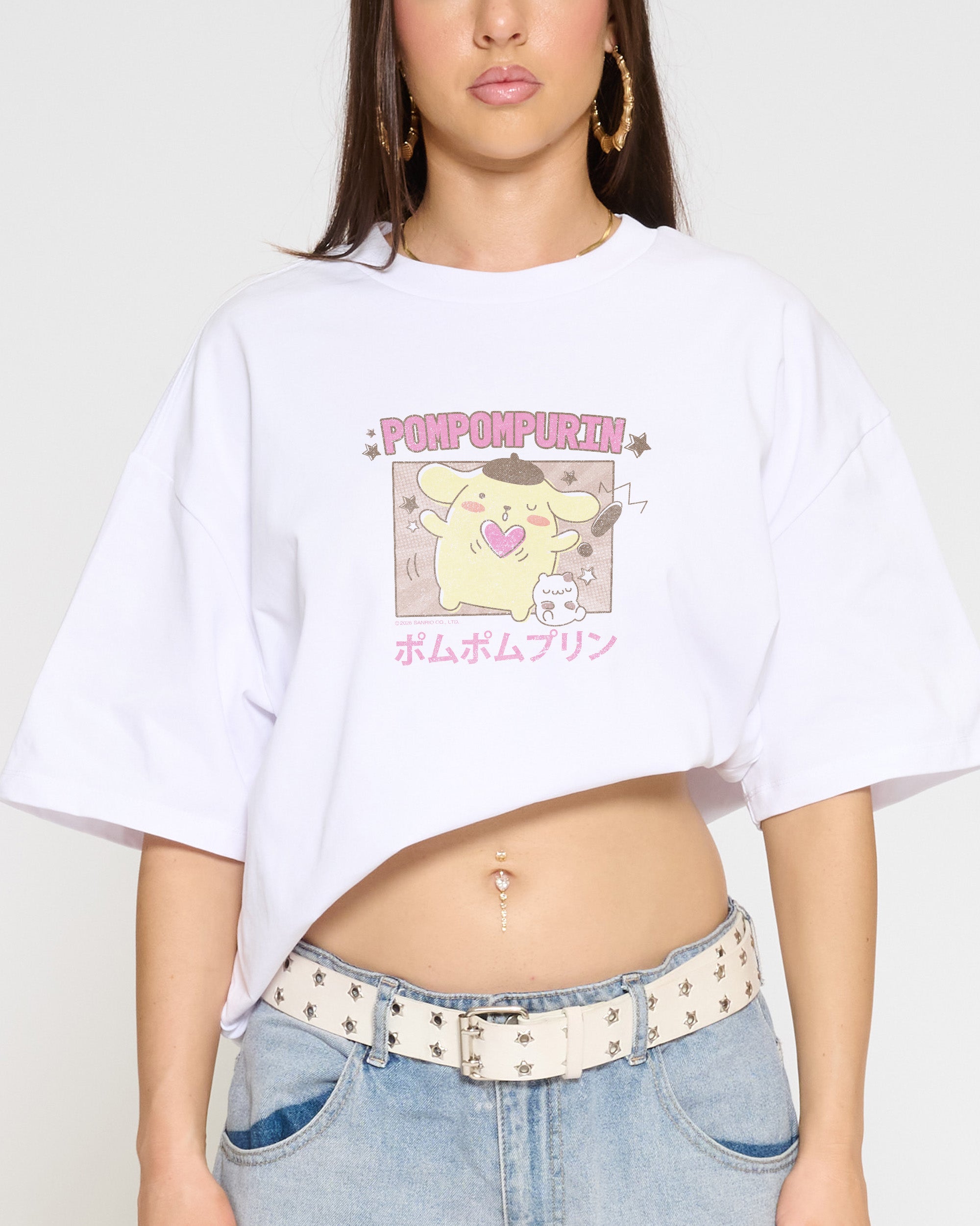 Pompompurin Kawaii Oversized Tee Official Hello Kitty and Friends collab Threadheads