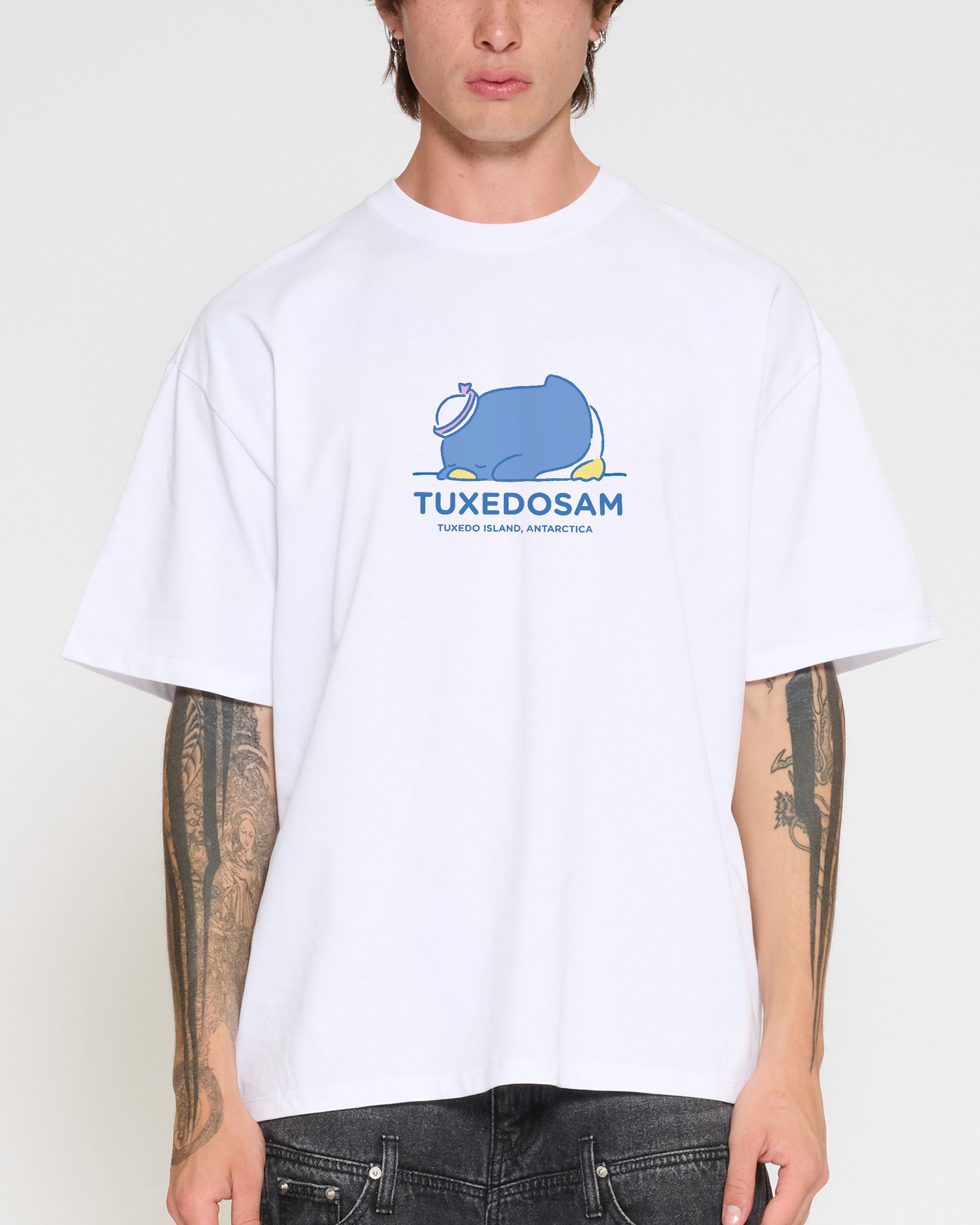 Tuxedosam Staying Cool Oversized Tee Official Hello Kitty and Friends collab Threadheads
