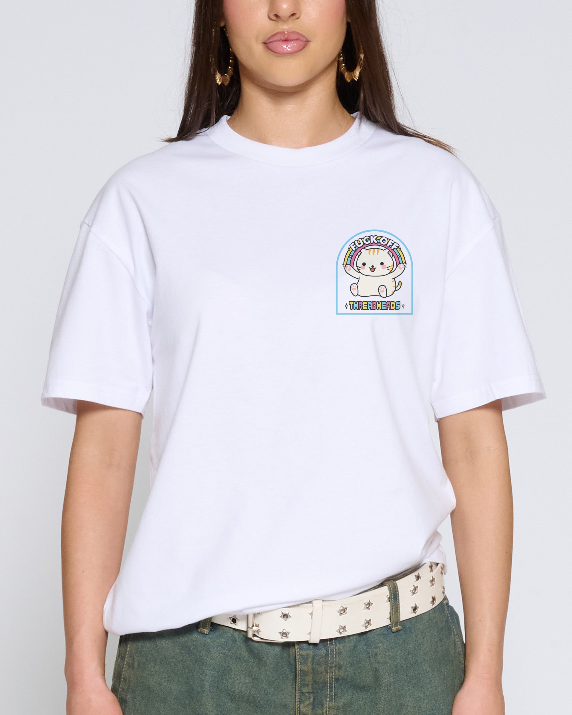 Fuck Off Cat Mini Print Tee