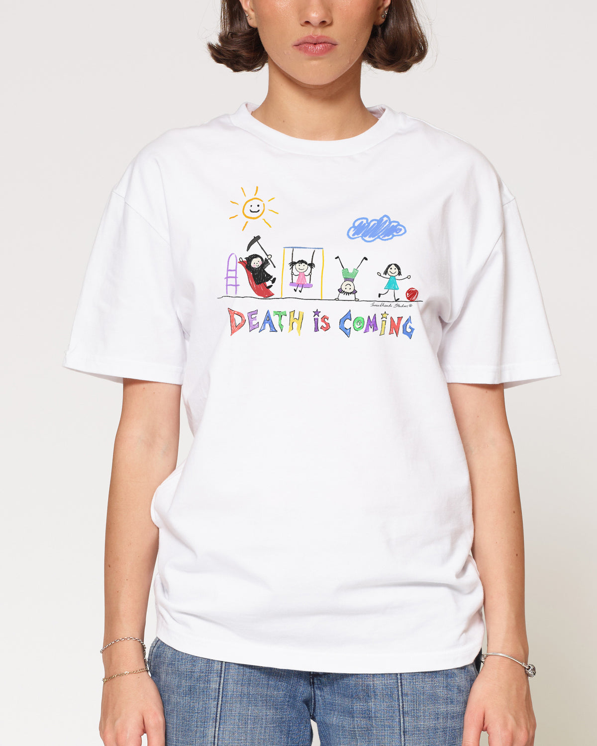 Death is Coming White T-Shirt