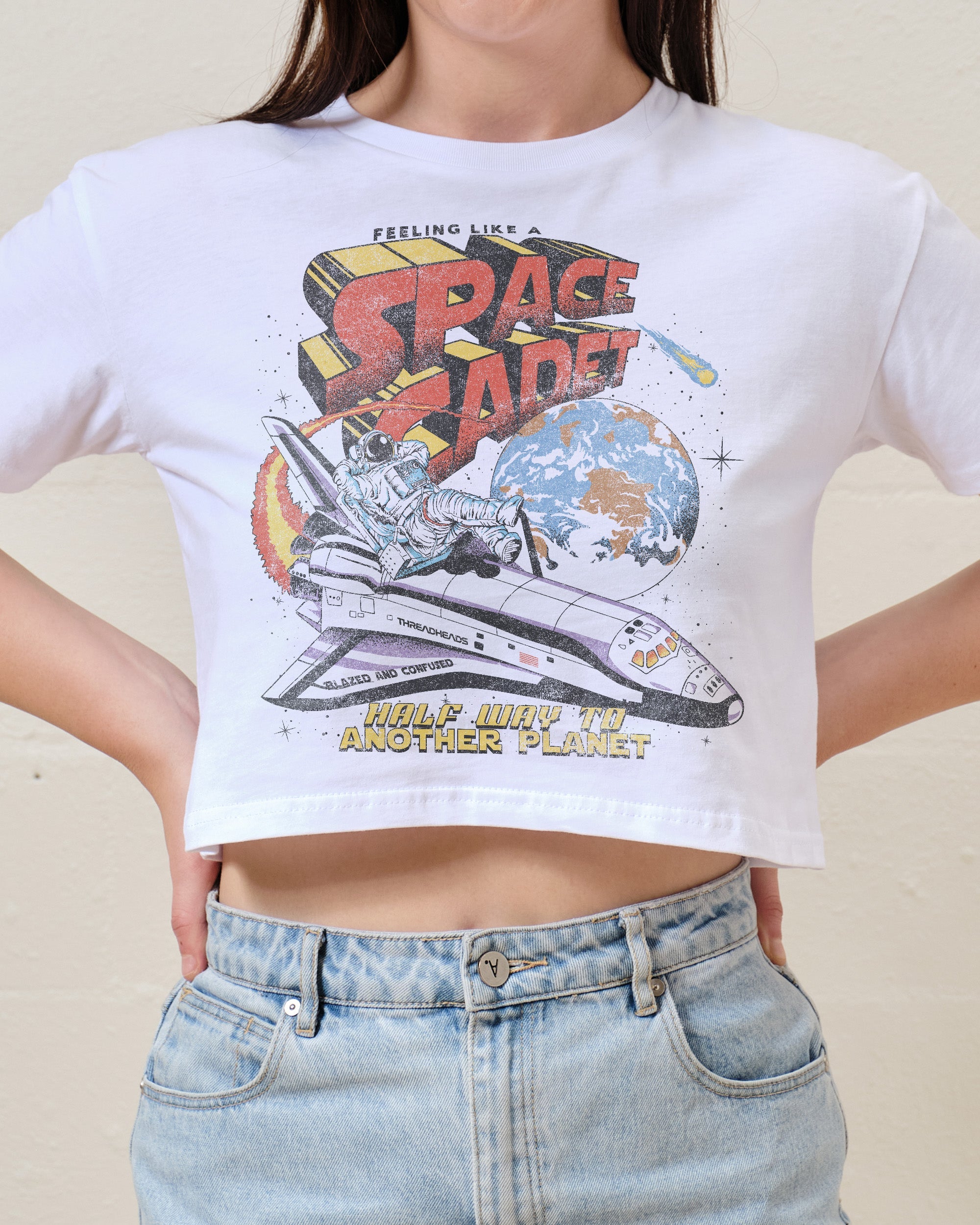 Space Cadet Crop Tee Australia Online White