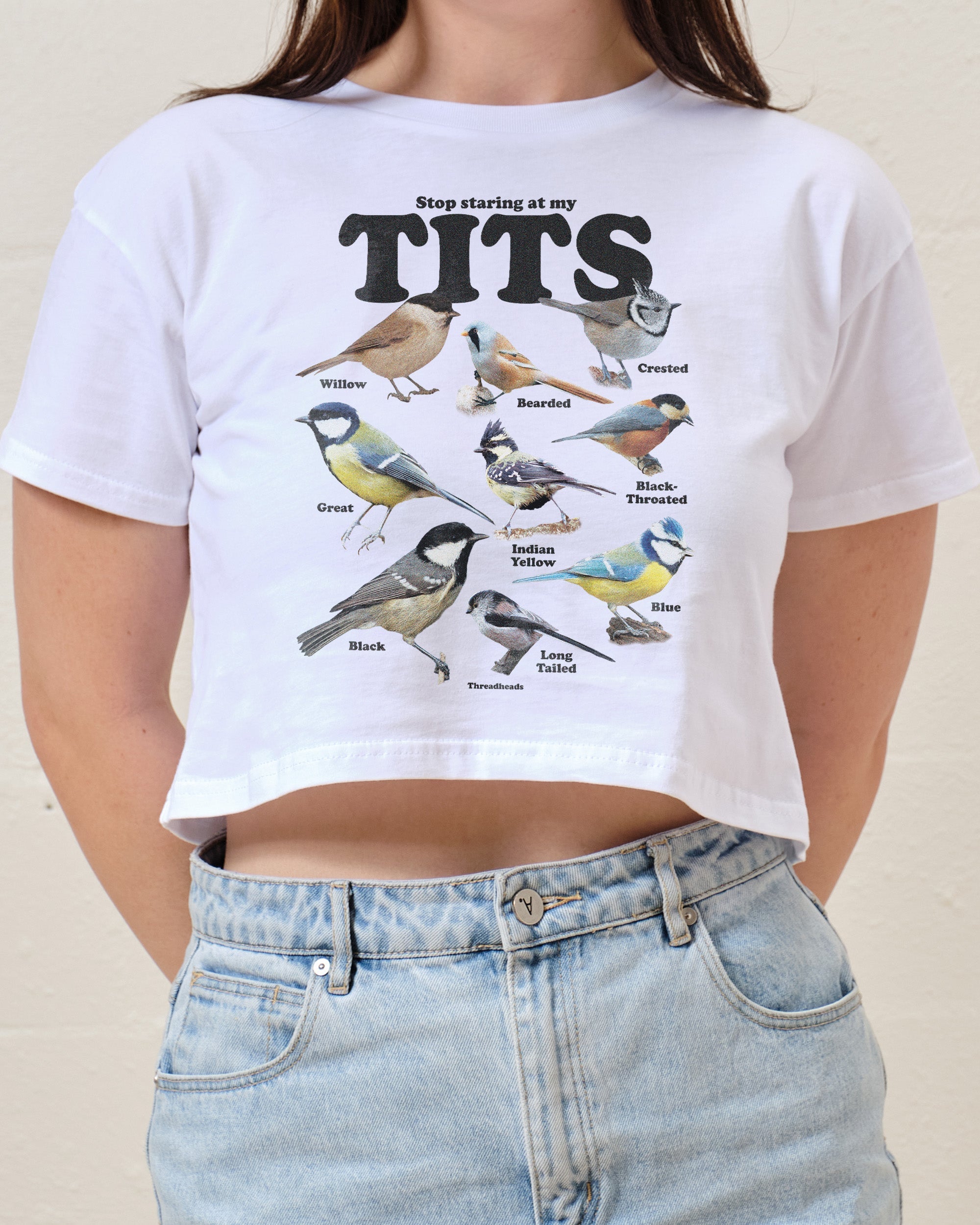 Stop Staring At My Tits Crop Tee Australia Online White