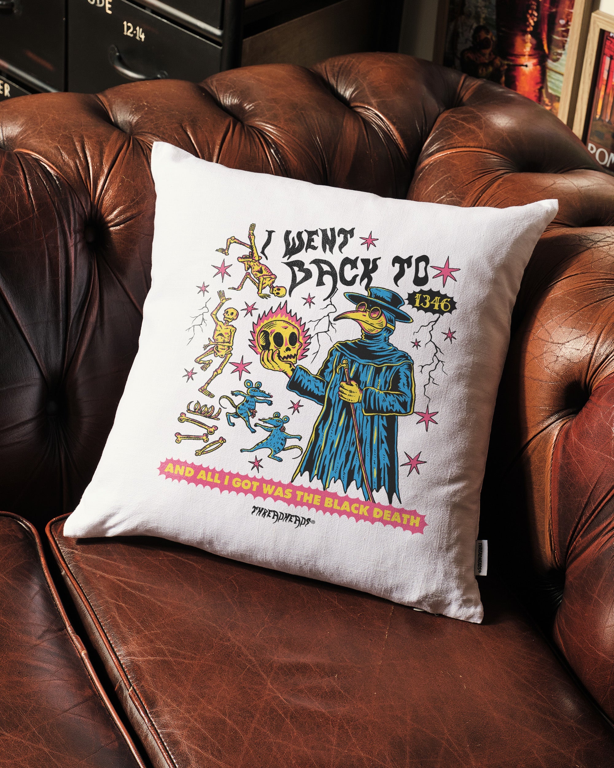 Black Death Cushion Australia Online White