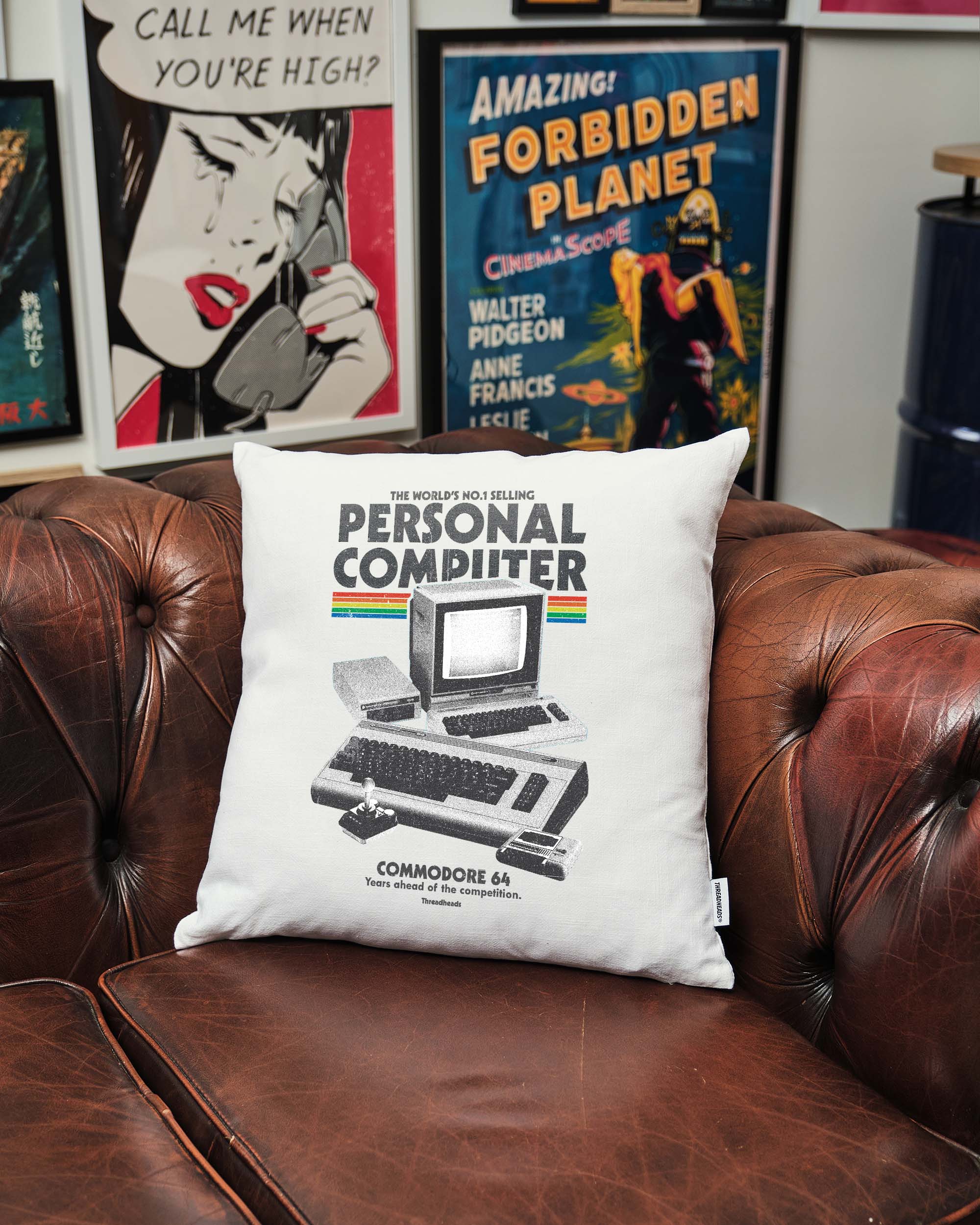 Retro Commodore 64 Cushion Australia Online White