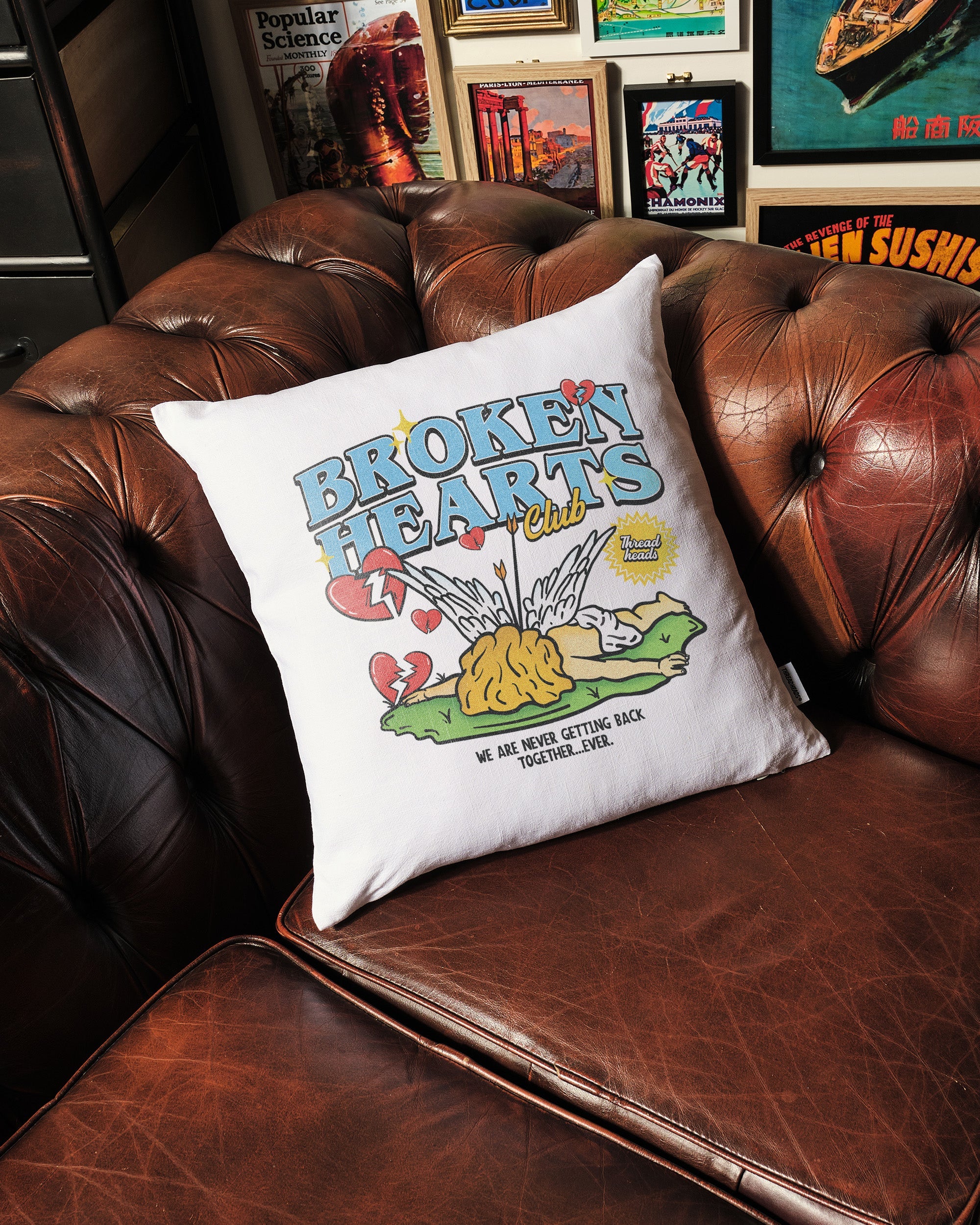 Broken Hearts Club Cushion Australia Online White