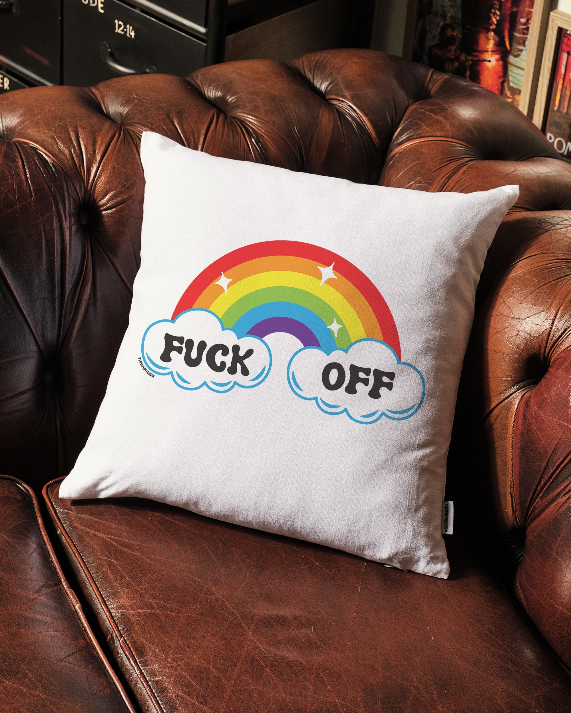 Fk Off Rainbow Cushion Australia Online Black