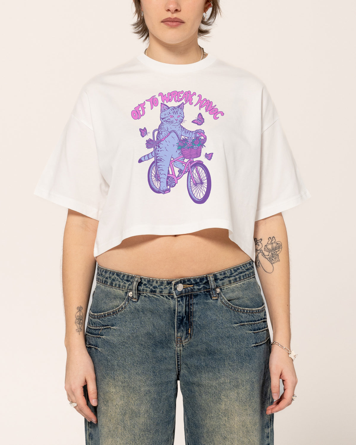 Off to Wreak Havoc Crop Tee
