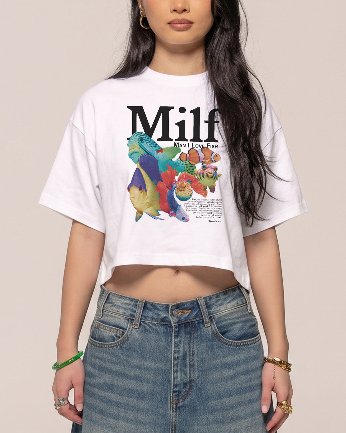 Man I Love Fish Crop Tee