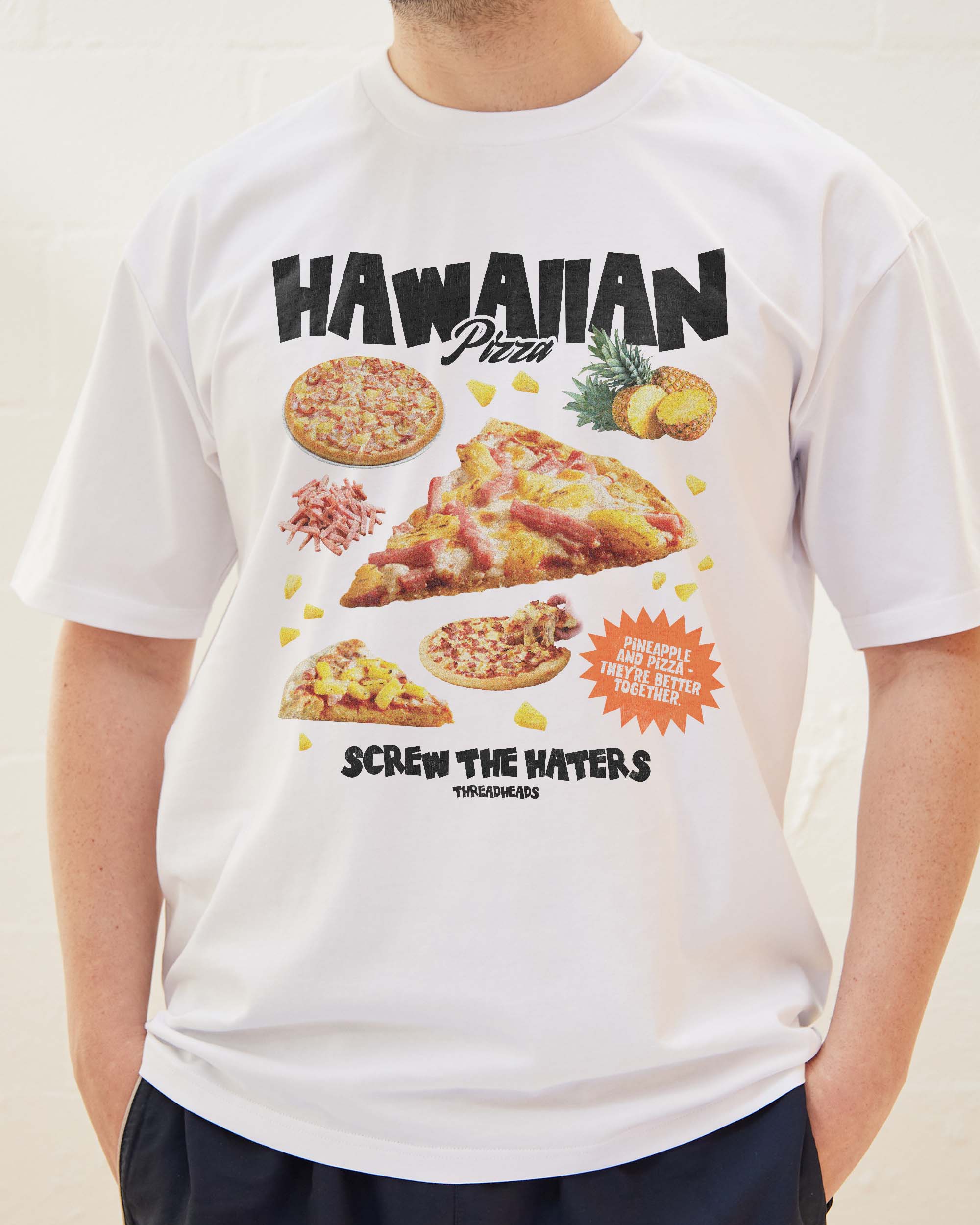 Hawaiian Pizza Bootleg T-Shirt Australia Online White