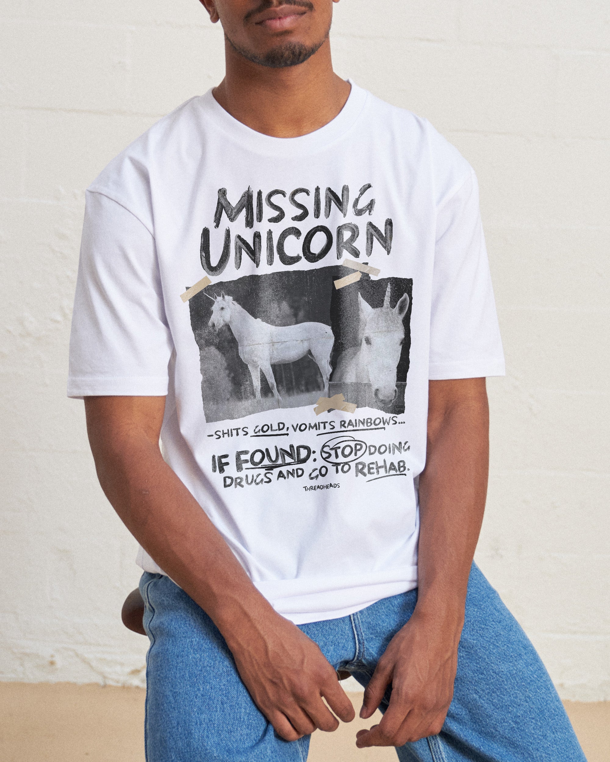 Missing Unicorn T-Shirt Australia Online White