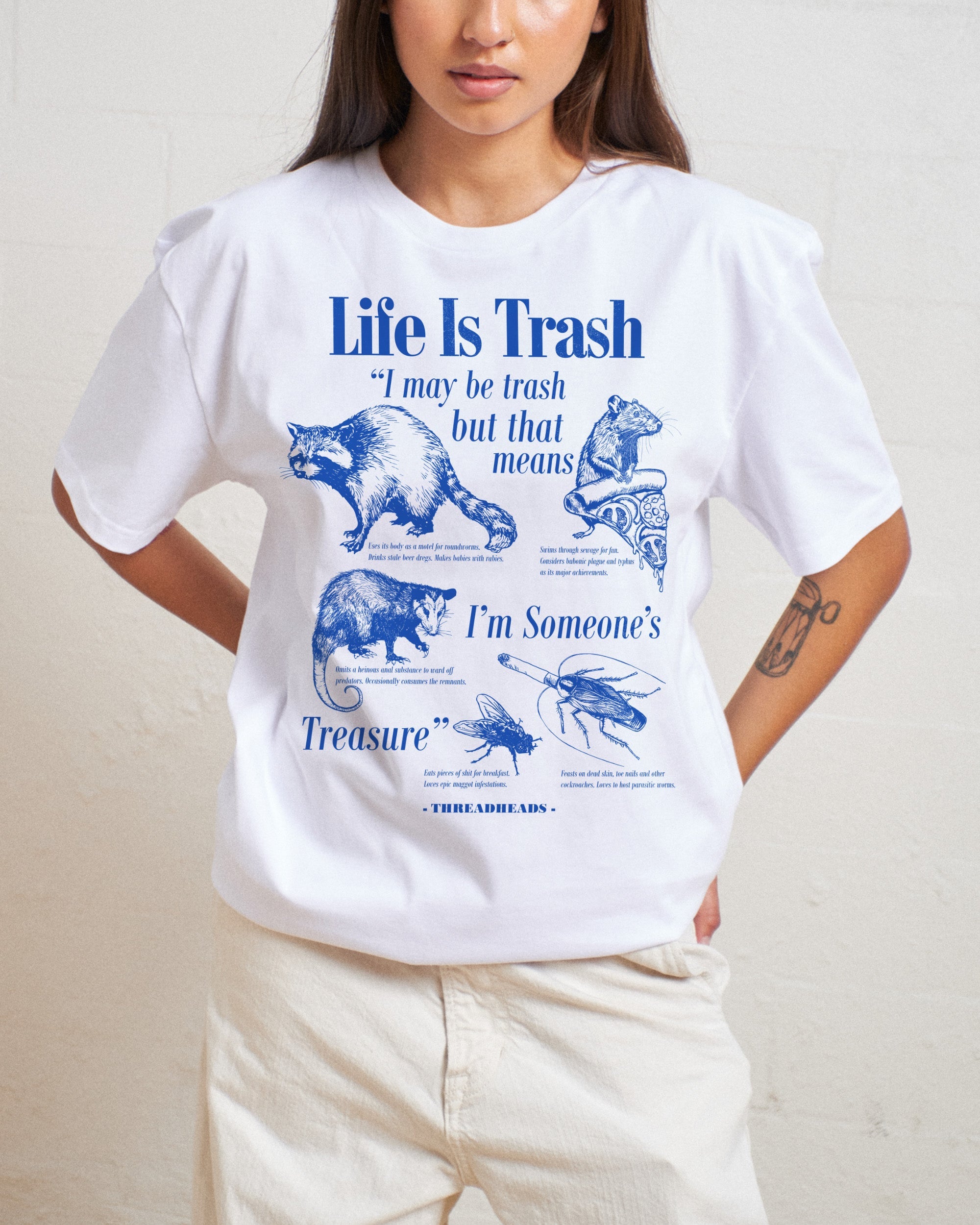 Life Is Trash T-Shirt Australia Online White
