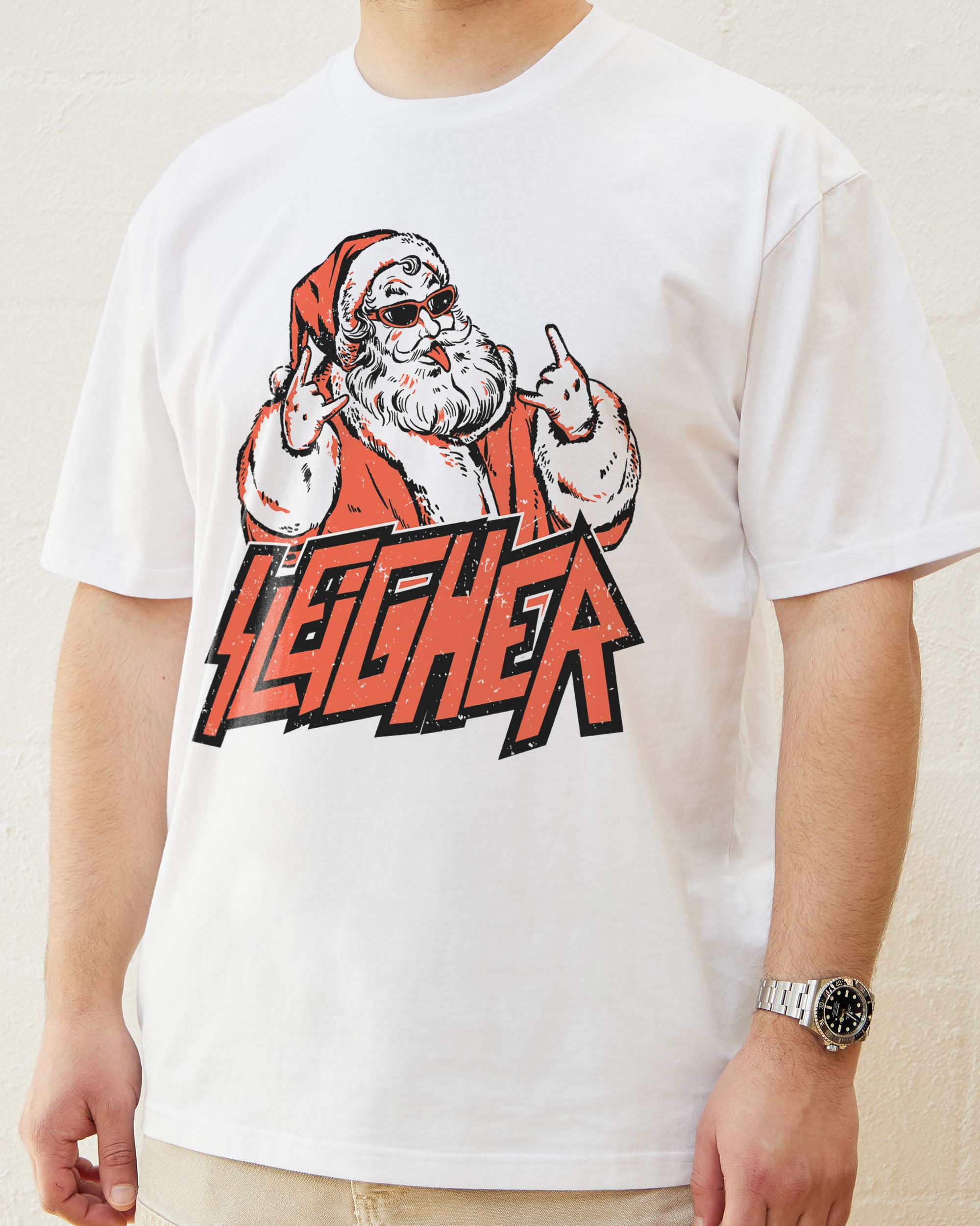 Santa Sleigher T-Shirt Australia Online White