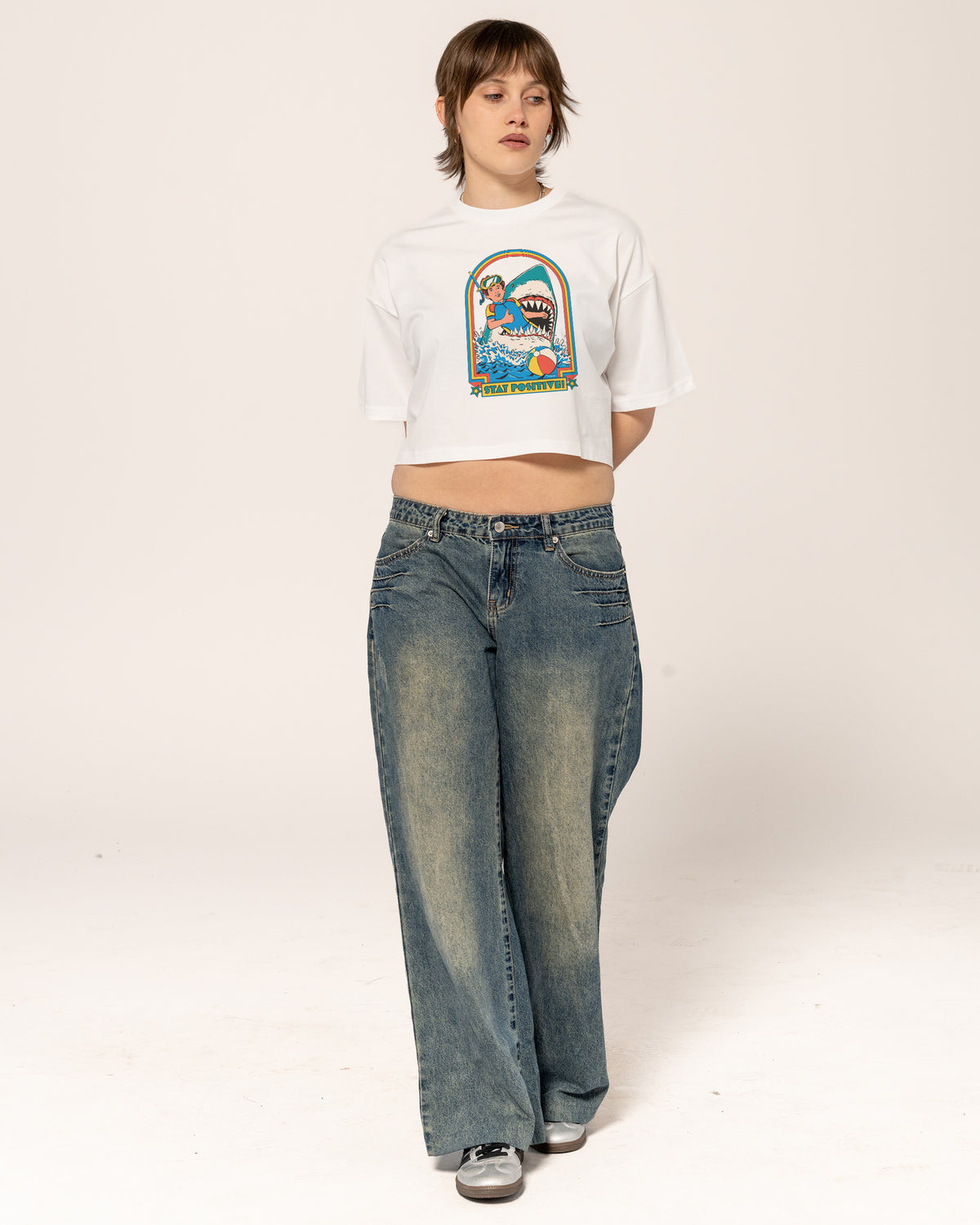 Stay Positive Crop Tee