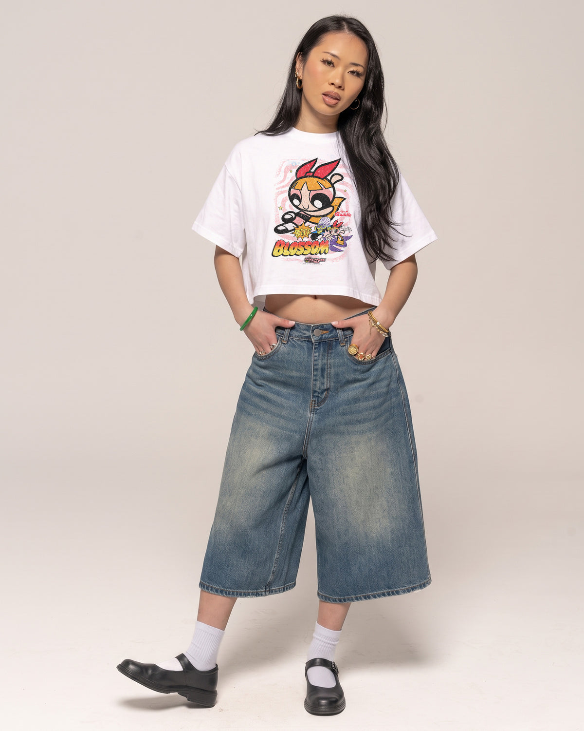 Blossom White Crop Tee