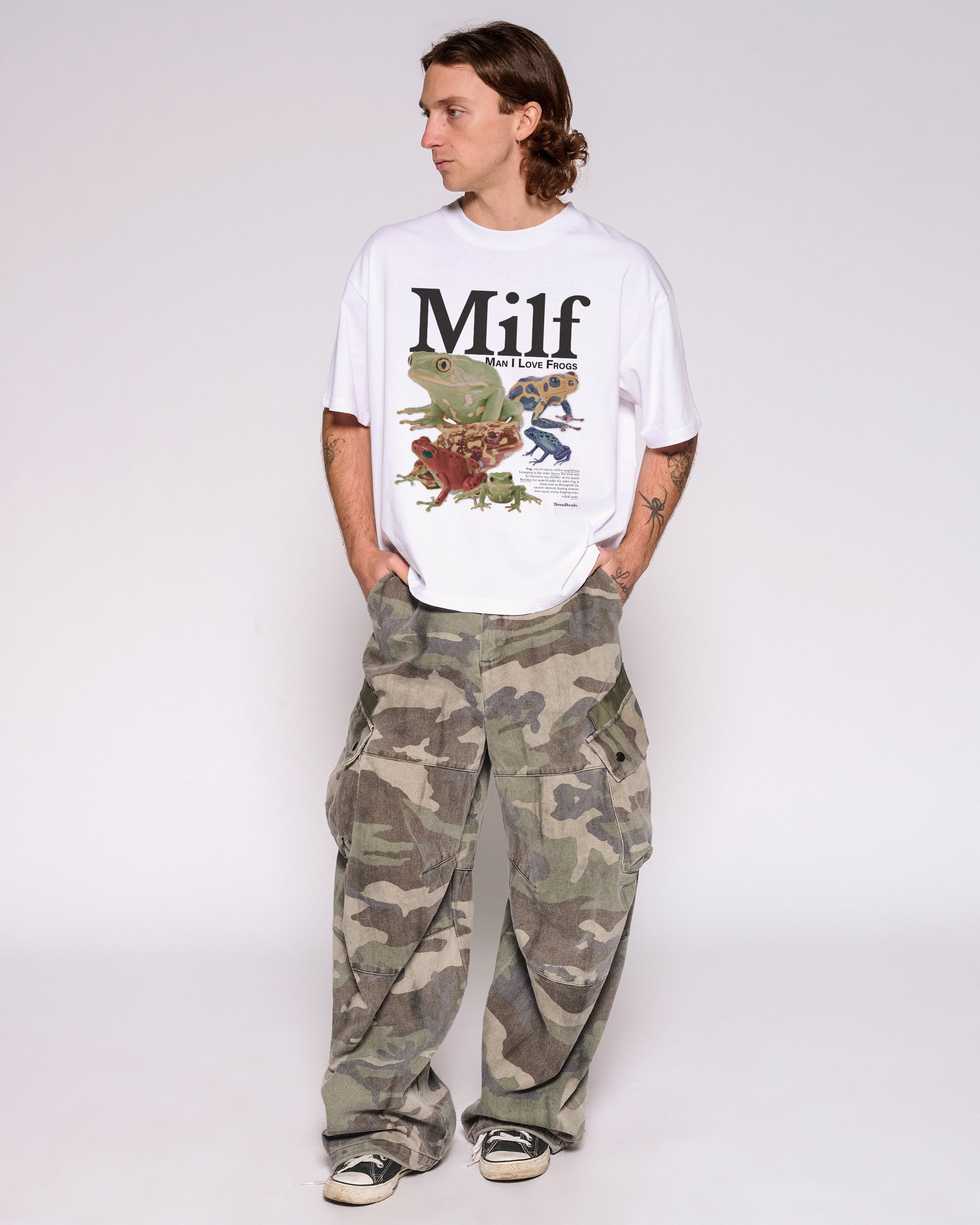 Man I Love Frogs Oversized Crop Tee