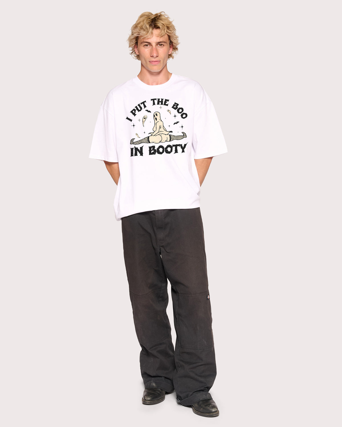 Boo in Booty White Oversized Tee