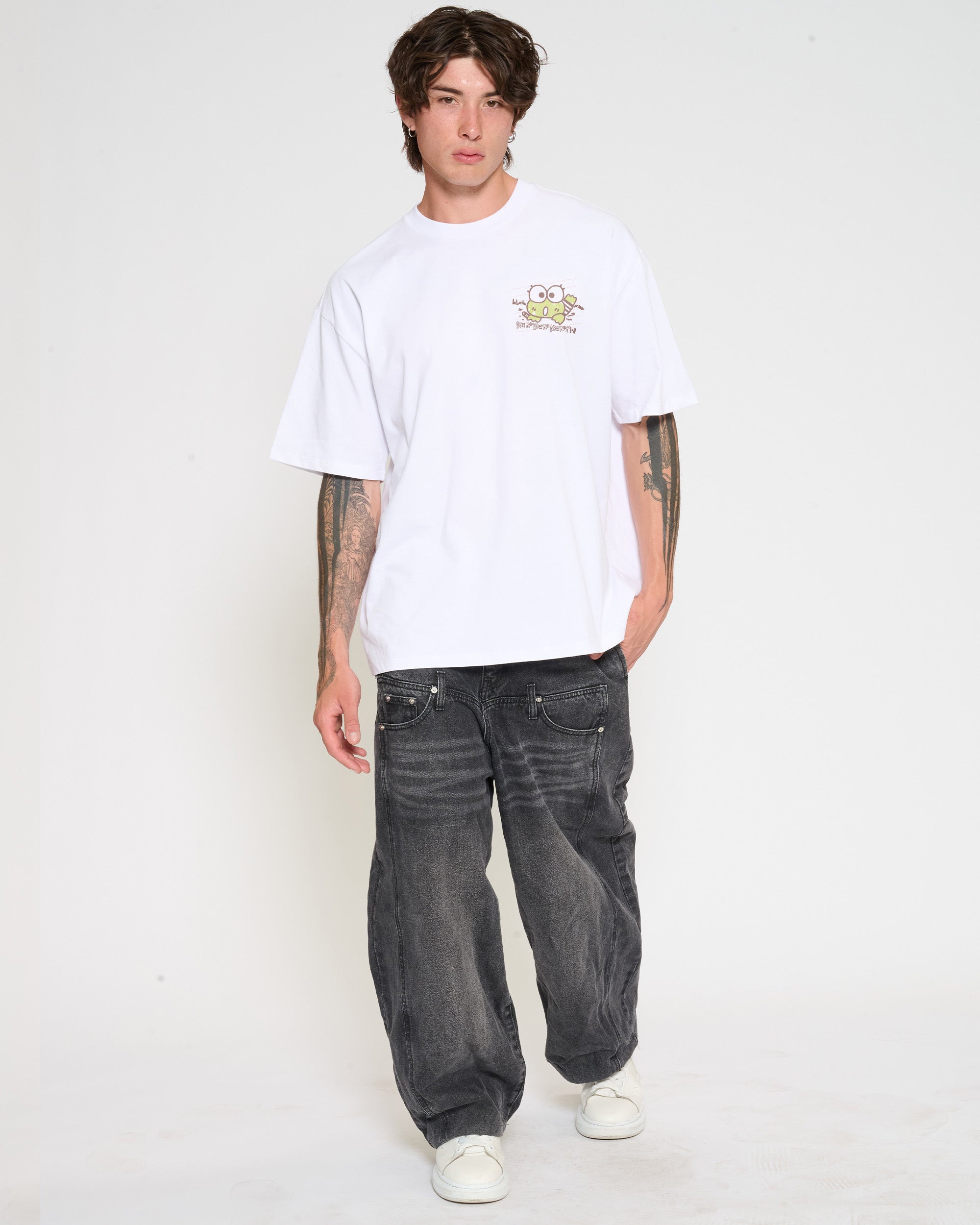 Keroppi Scribble Oversized Tee Official Hello Kitty and Friends collab Threadheads
