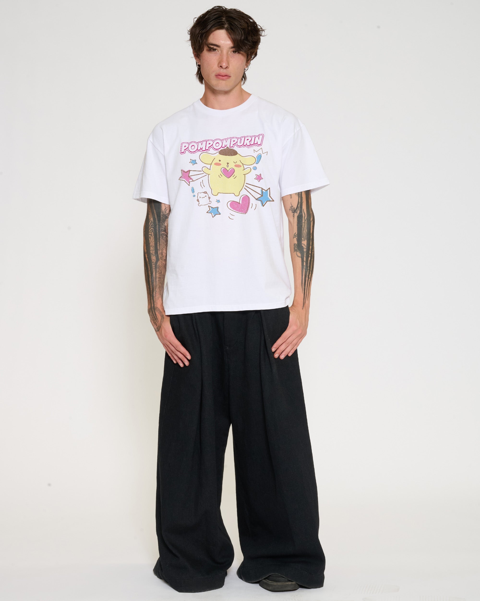 Pompompurin Hearts T-Shirt Official Hello Kitty and Friends collab Threadheads