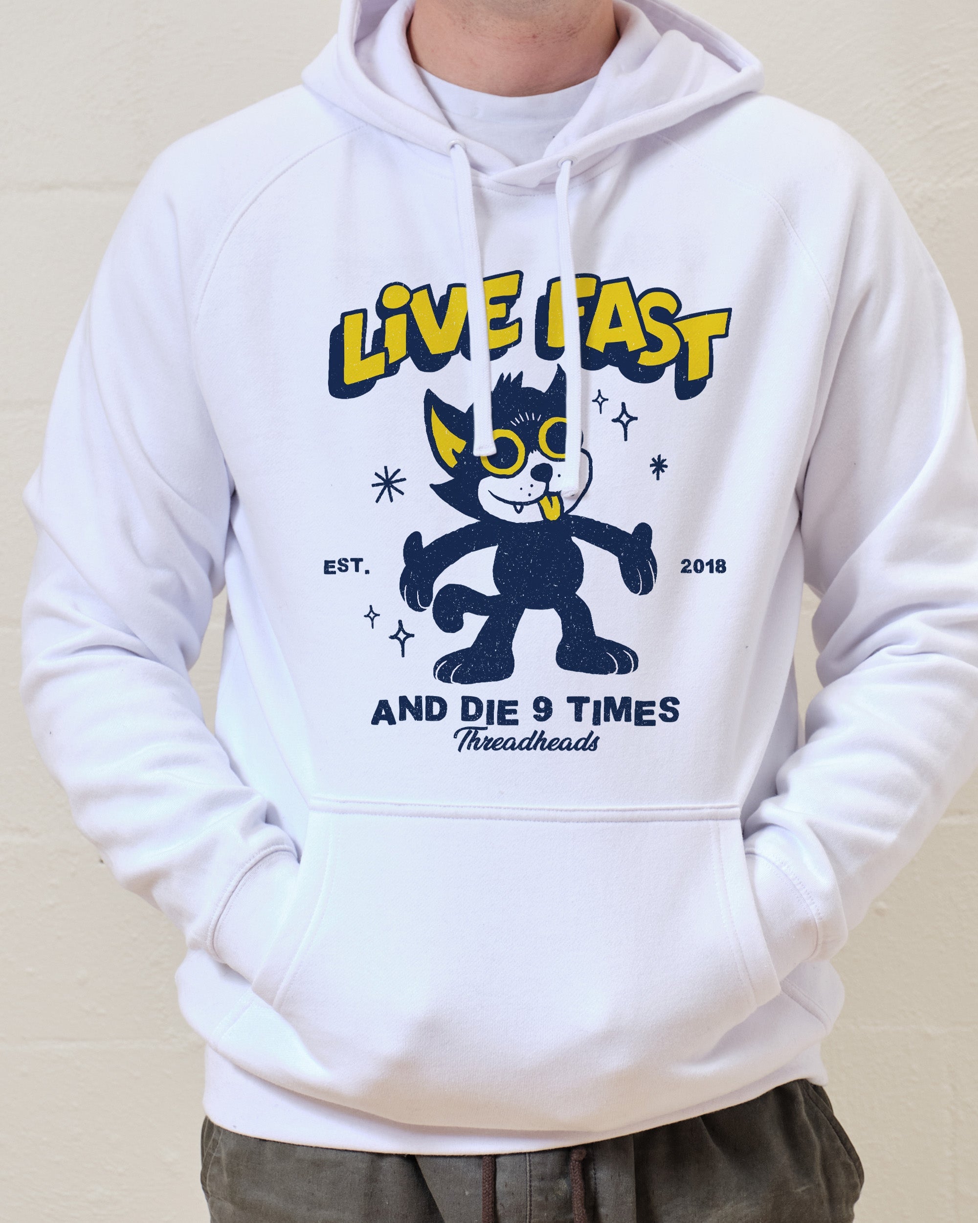 Live Fast and Die Nine Times Hoodie Australia Online White