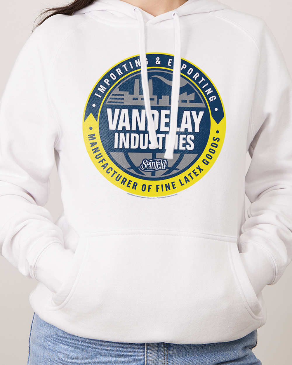 Vandelay Industries Logo Hoodie White