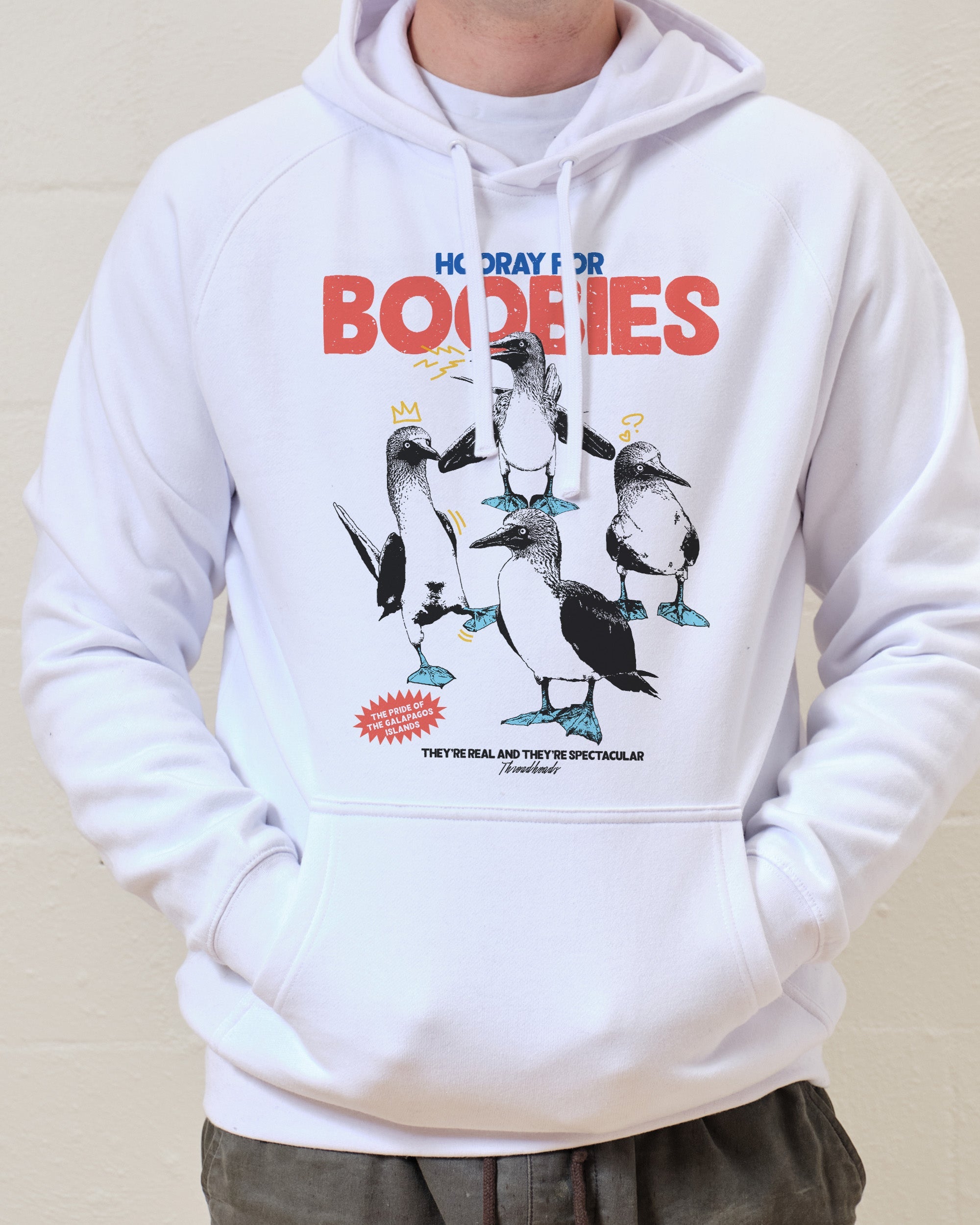 Hooray for Boobies Hoodie Australia Online White