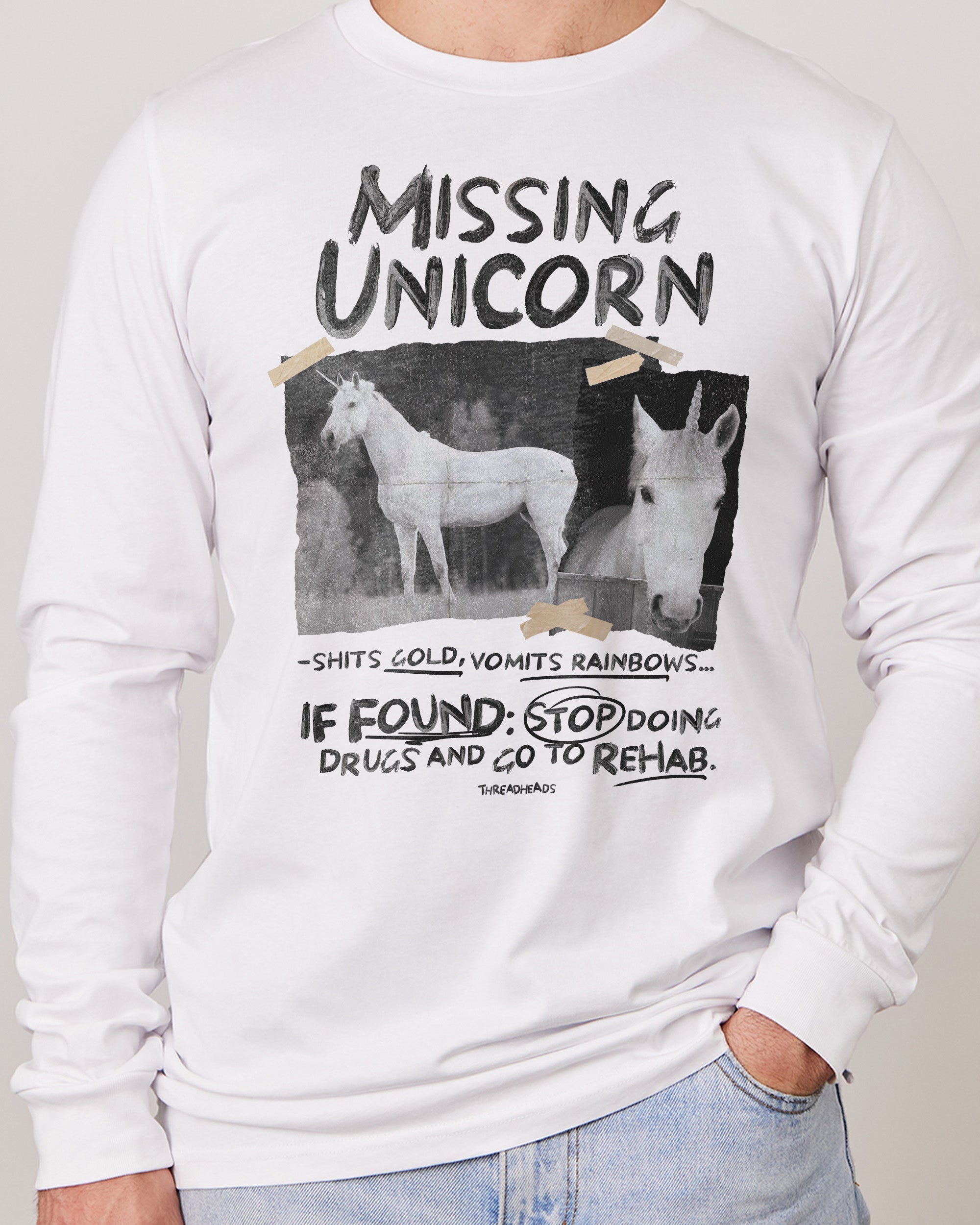 Missing Unicorn Long Sleeve Australia Online White