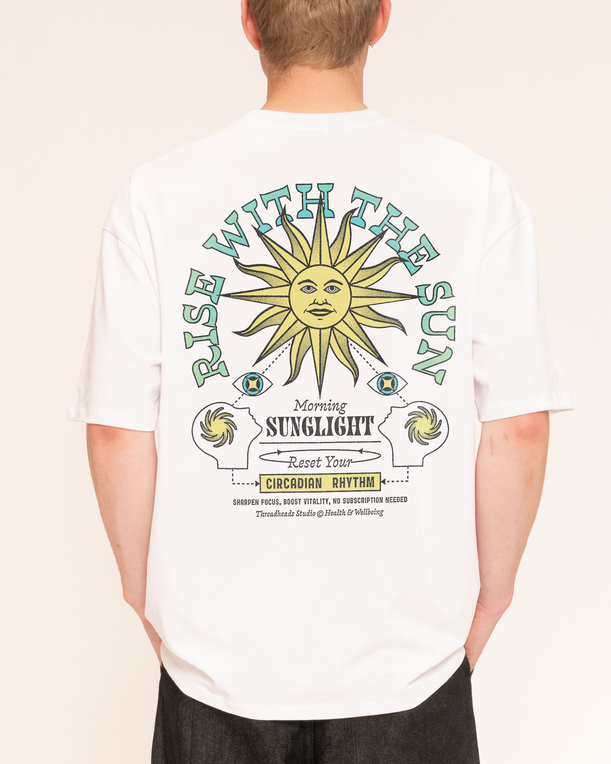 Rise With The Sun White Oversized Tee