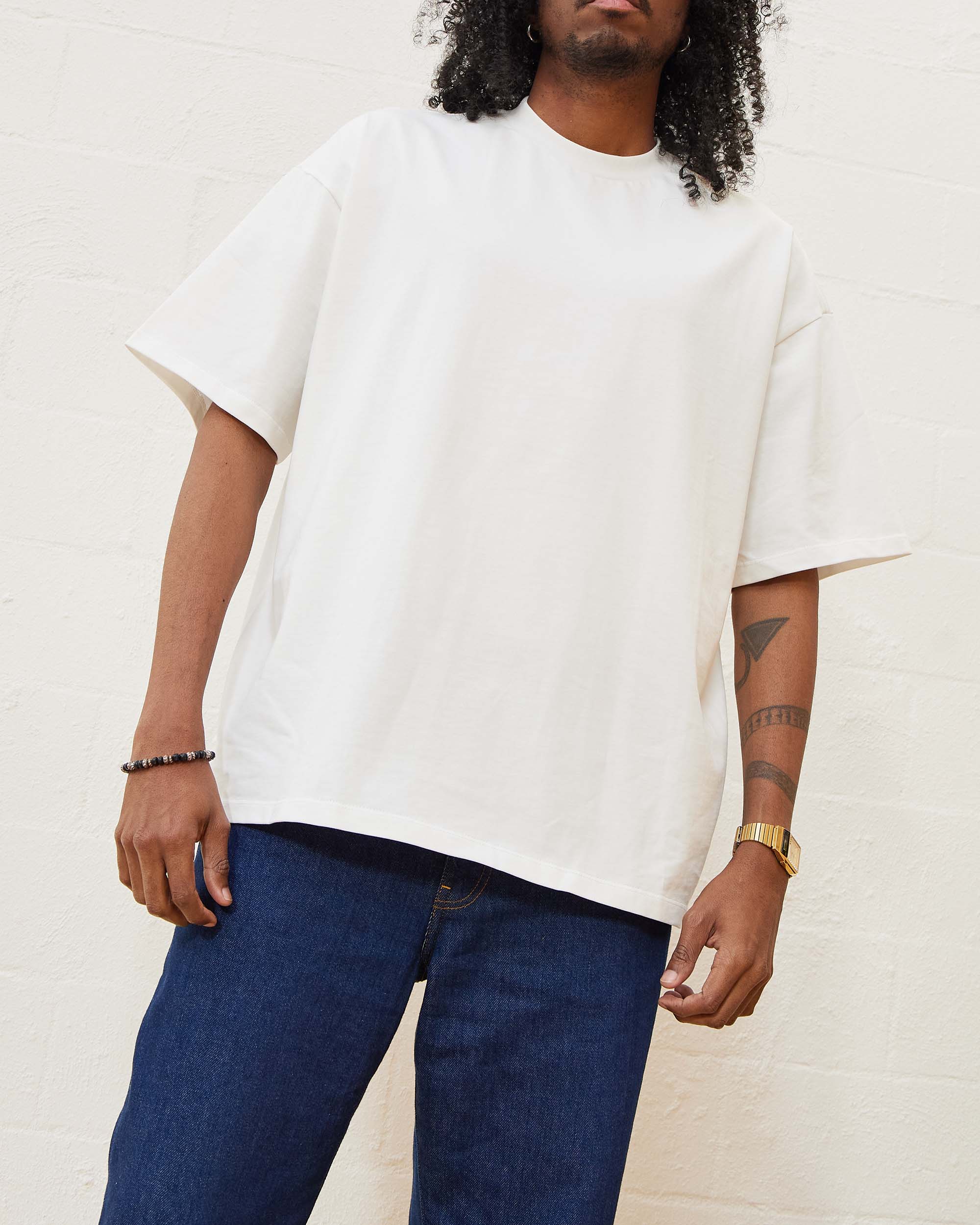 Oversized Tee 4 Pack: Black, Charcoal, Natural, White Australia Online Threadheads