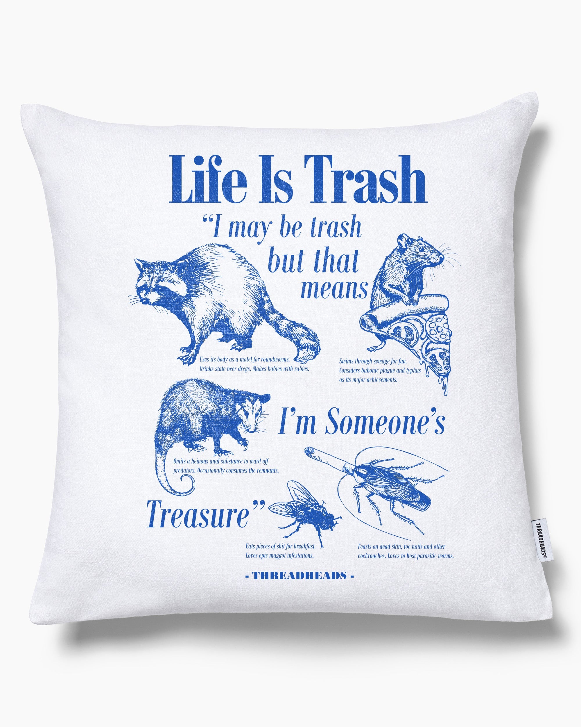 Life Is Trash Cushion Australia Online White