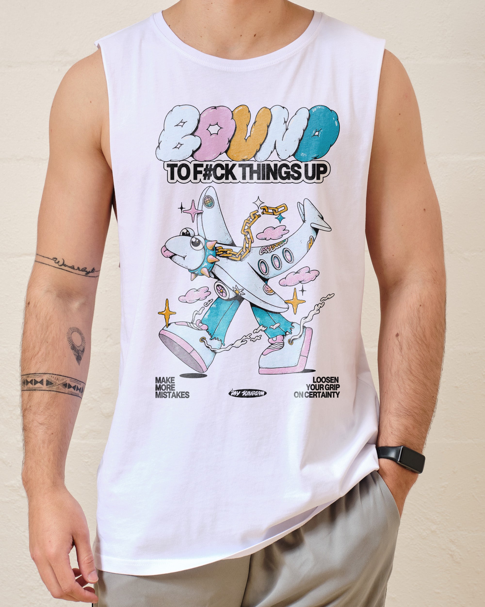 Bound to F#ck Things Up Tank Australia Online White