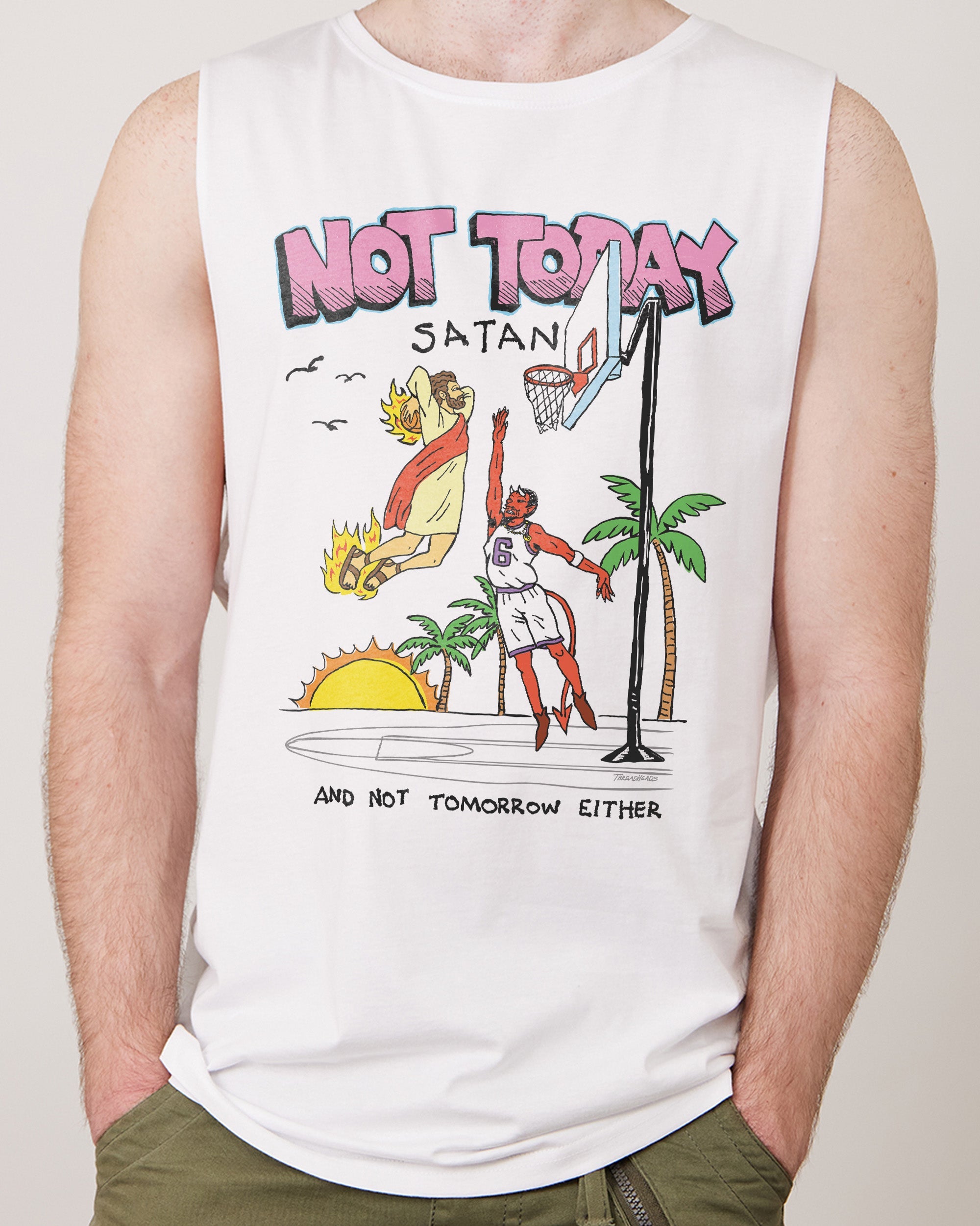 Not Today Satan Tank Australia Online White