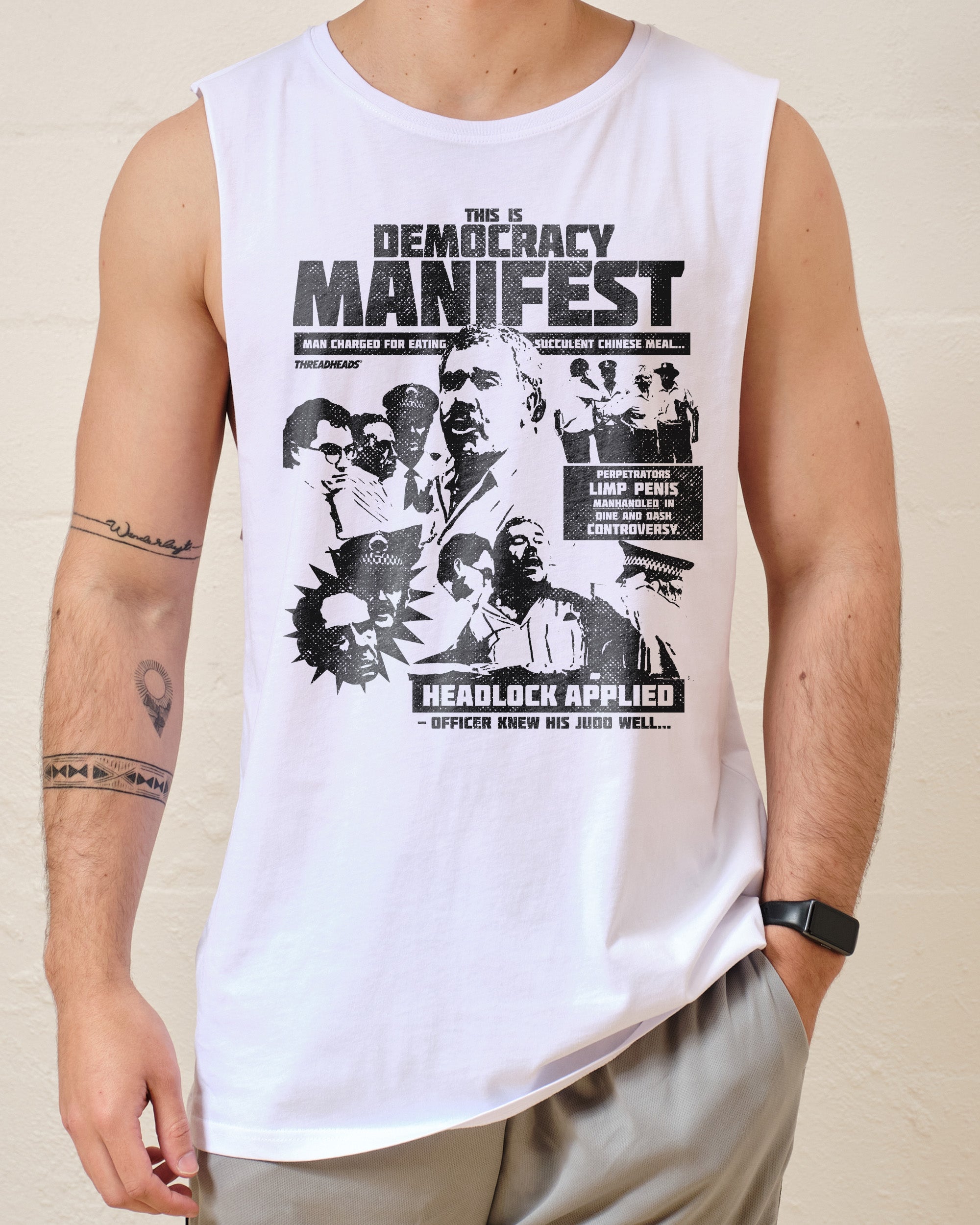Democracy Manifest: Tabloid Edition Tank Australia Online White