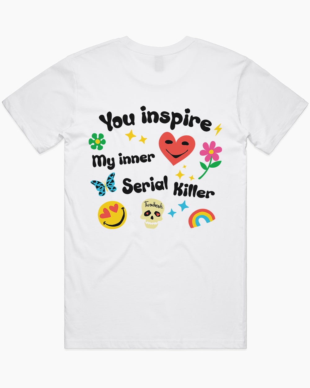 Inspire My Inner Serial Killer T-Shirt Australia Online #colour_white