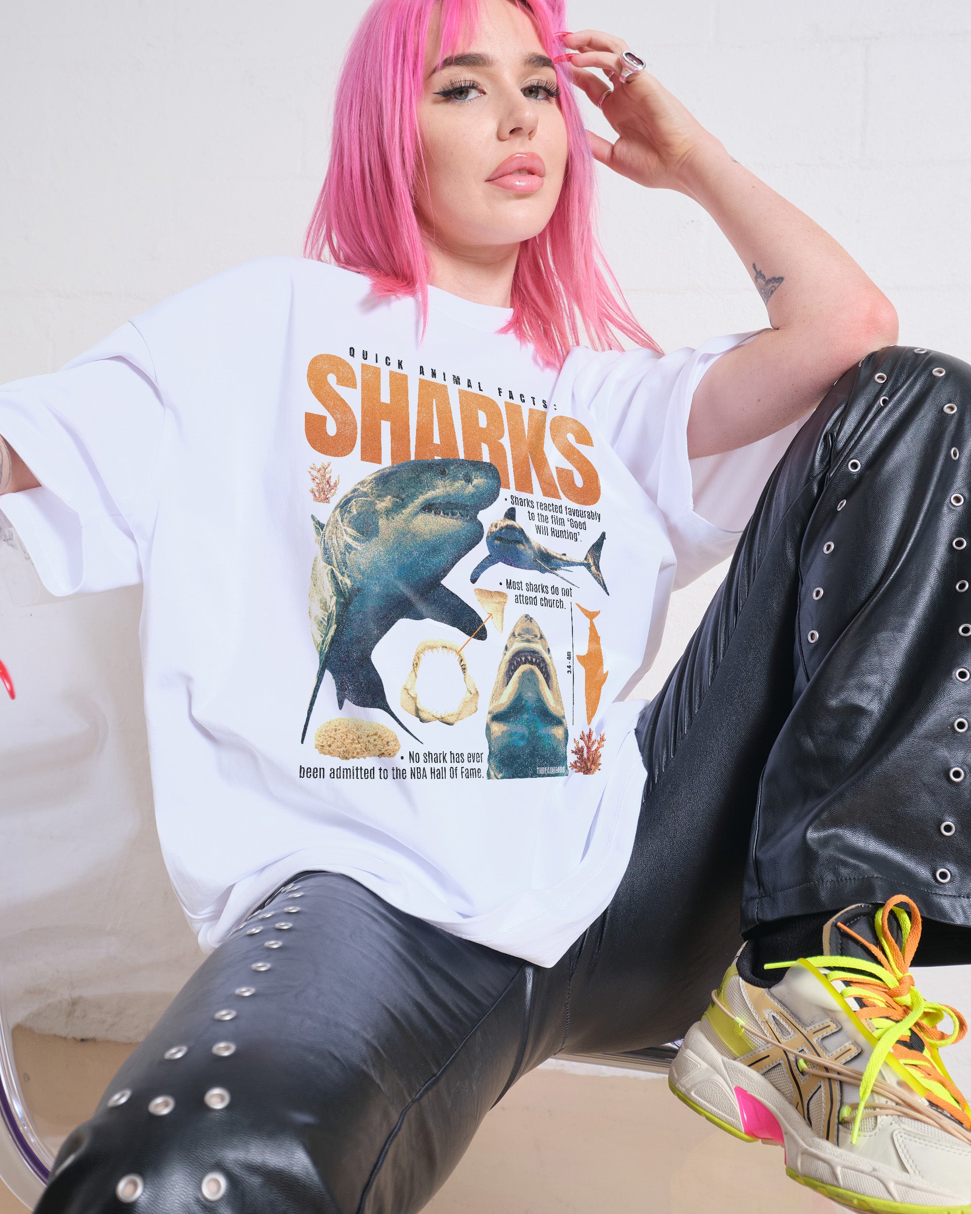 Quick Animal Facts - Sharks Oversized Tee Australia Online Threadheads